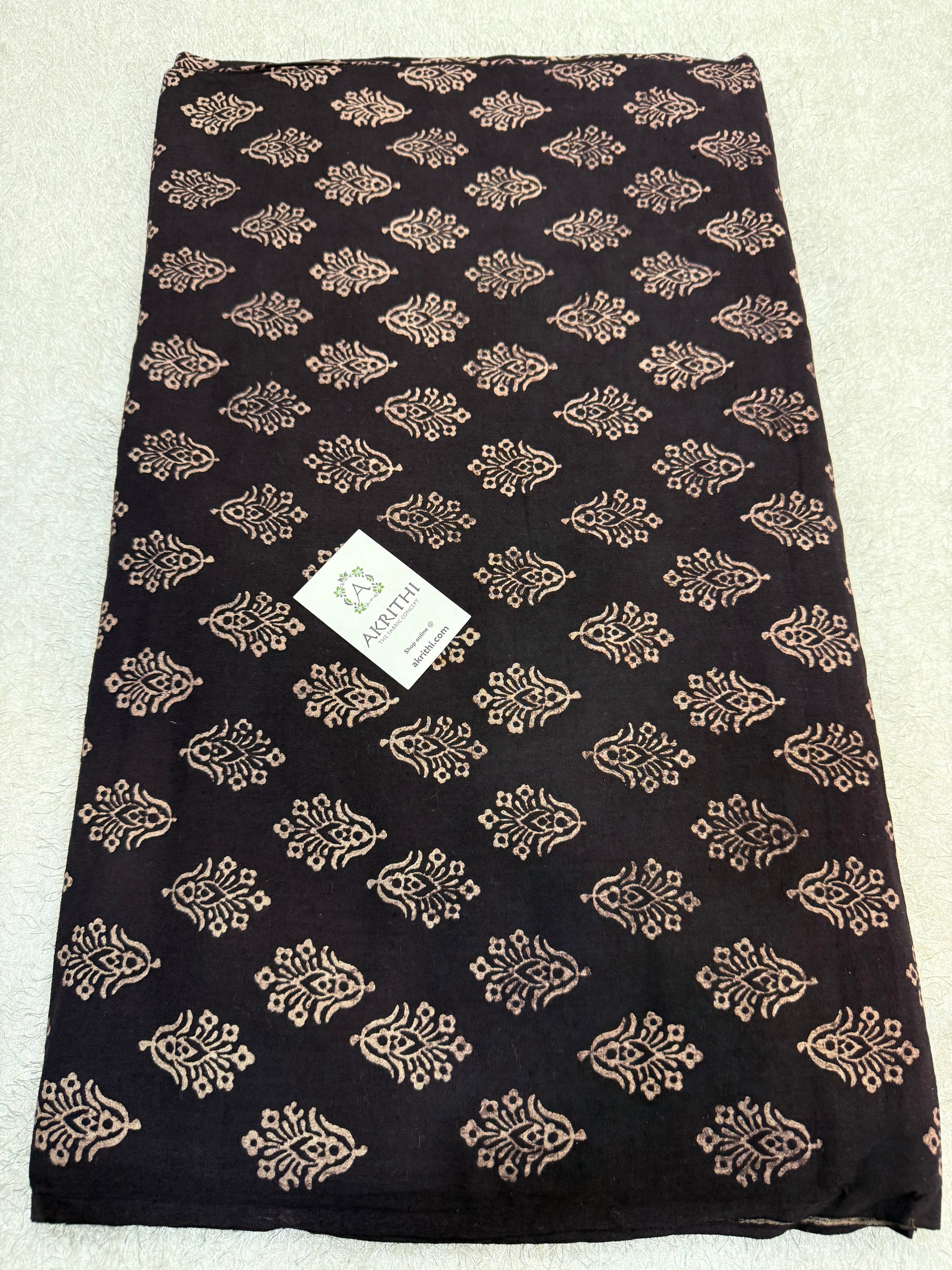 Vegetable dyed Hand block cotton fabric