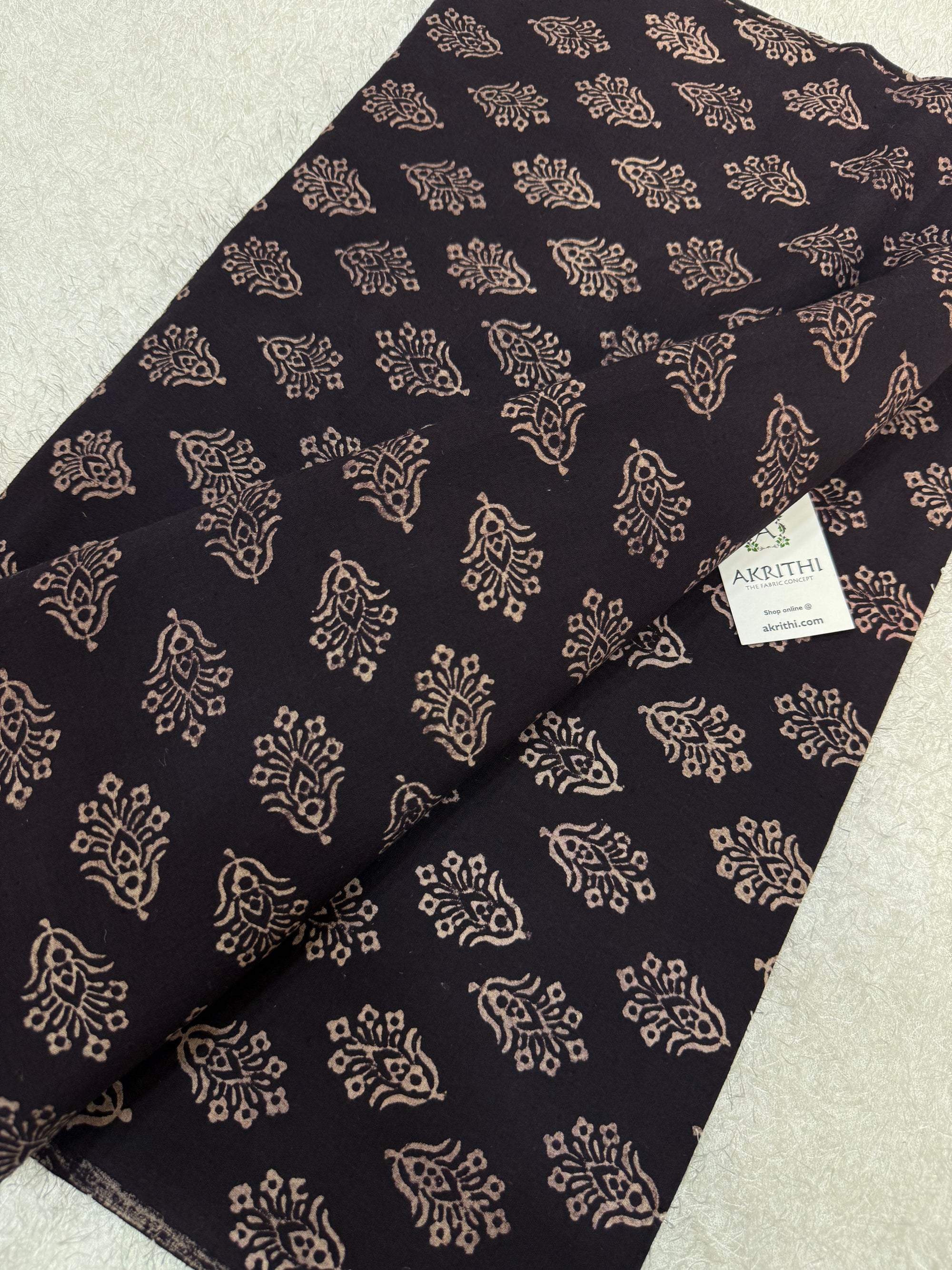 Vegetable dyed Hand block cotton fabric