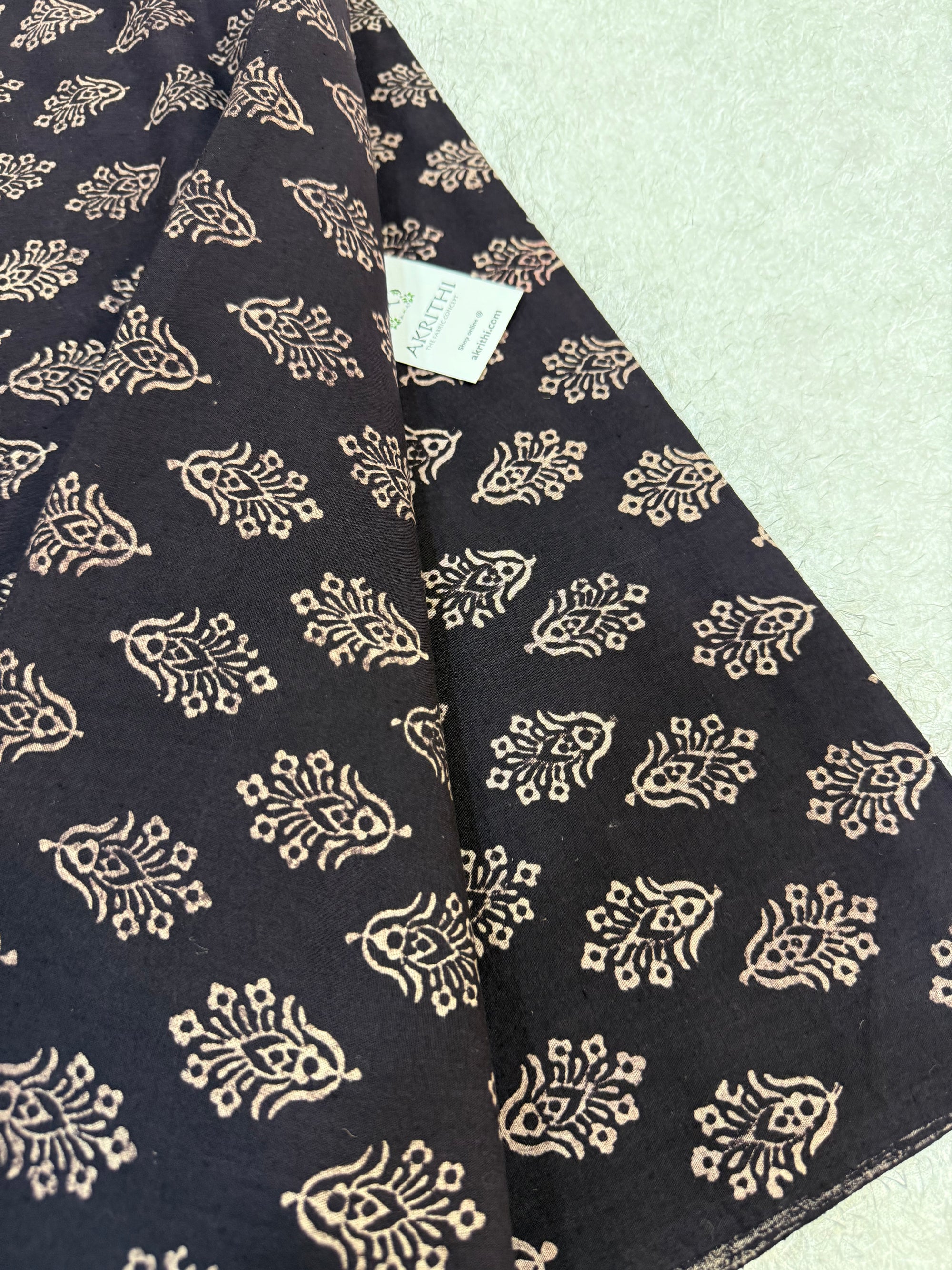 Vegetable dyed Hand block cotton fabric