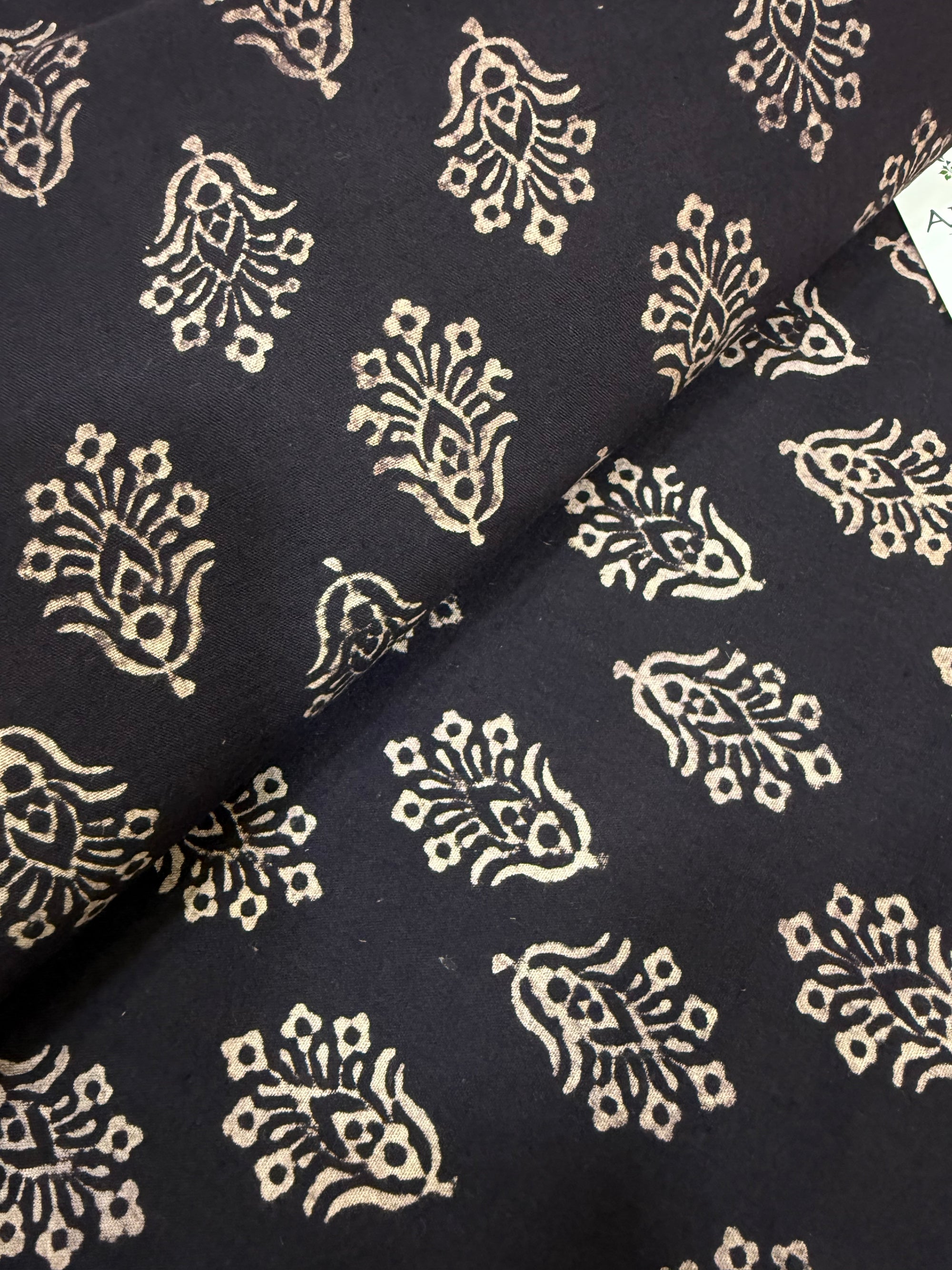 Vegetable dyed Hand block cotton fabric