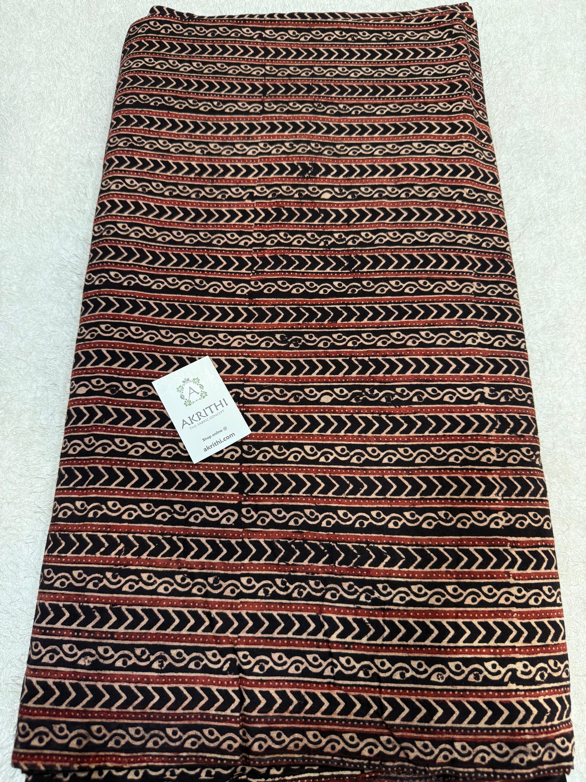 Vegetable dyed Hand block cotton fabric