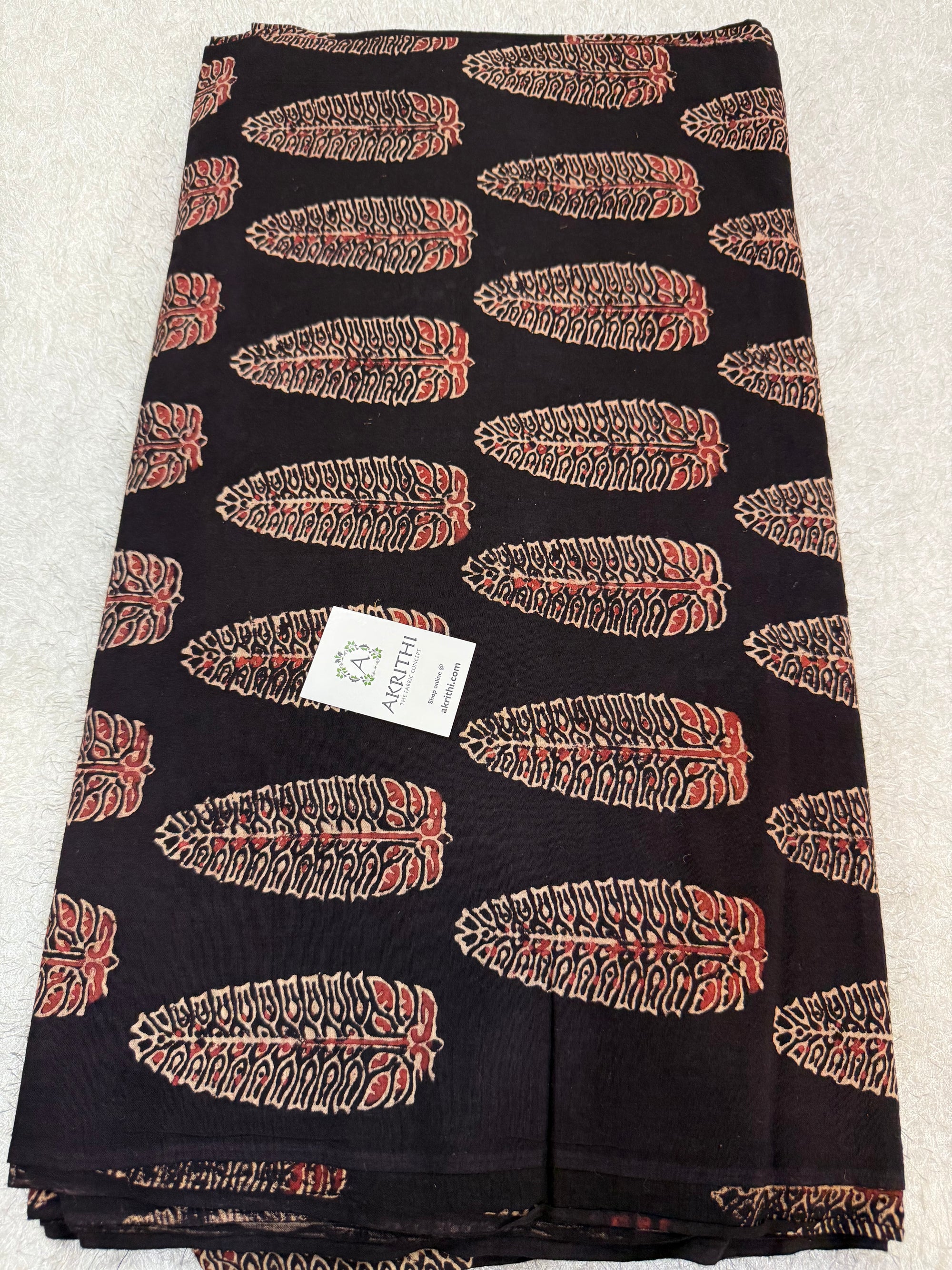 Vegetable dyed Hand block cotton fabric