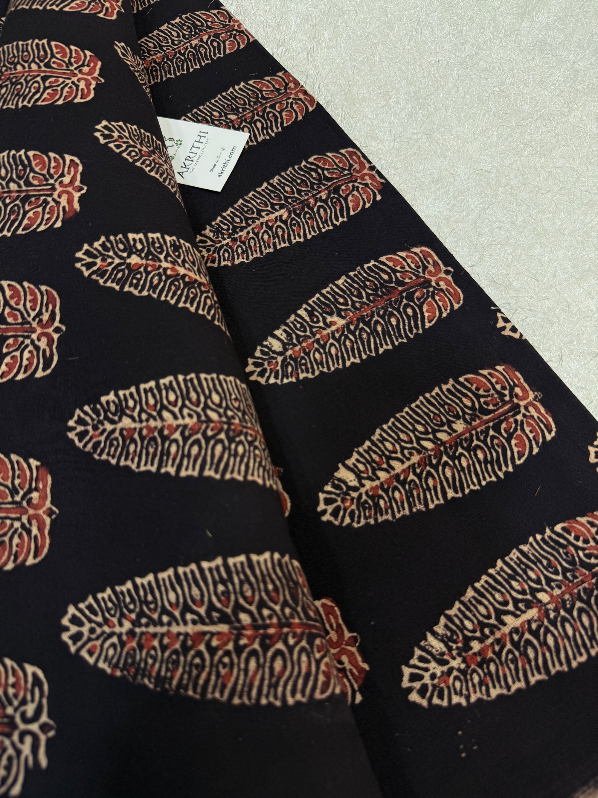 Vegetable dyed Hand block cotton fabric