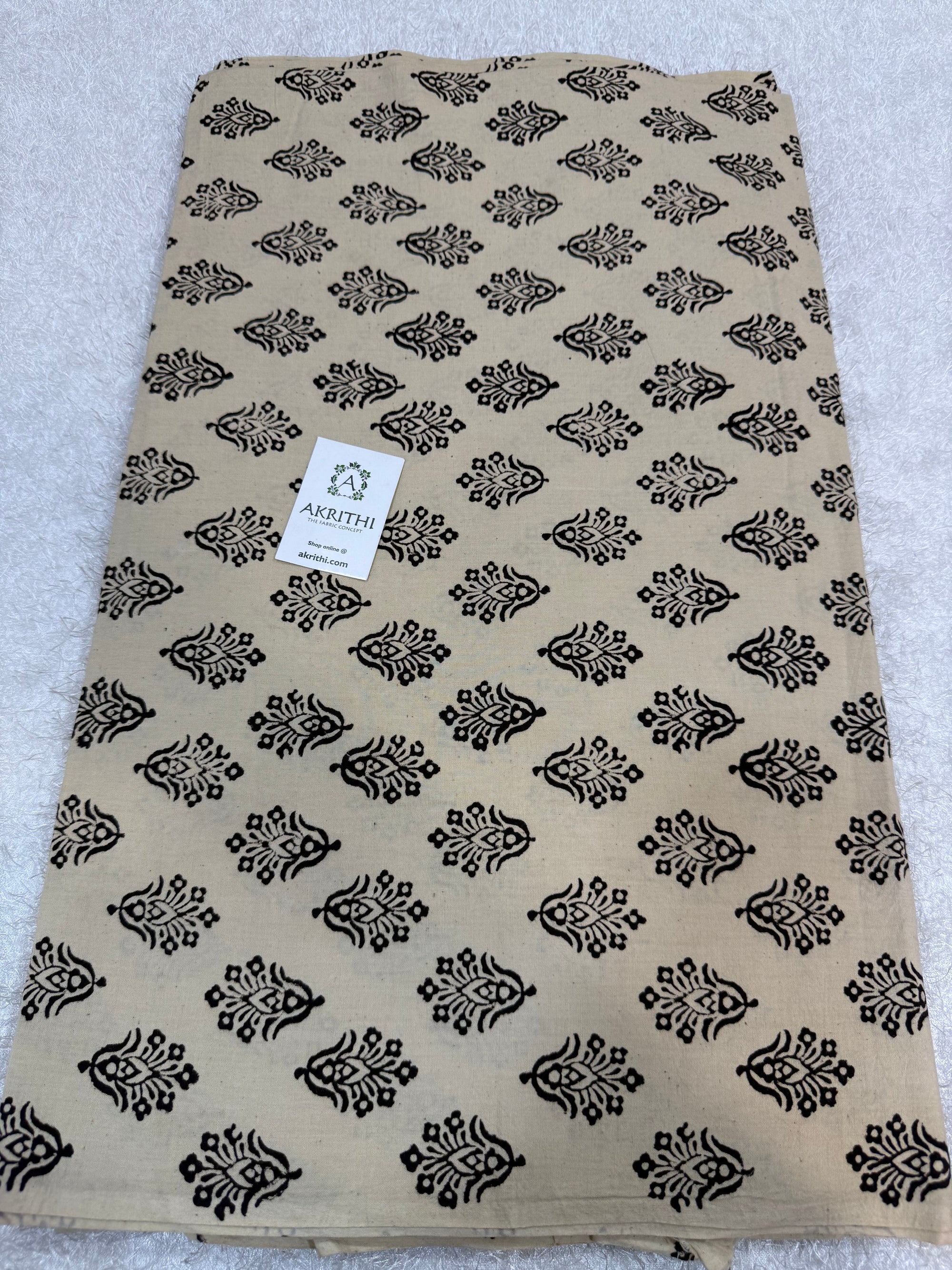 Vegetable dyed Hand block cotton fabric