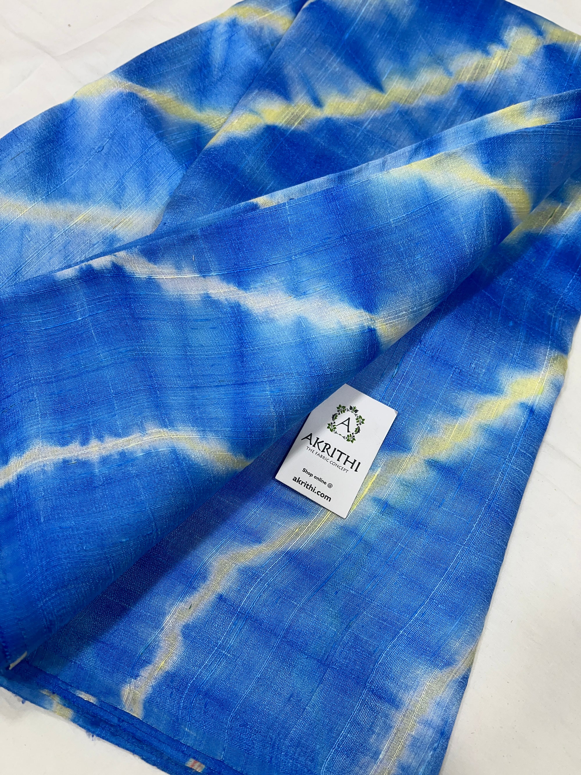 Tie and dye leheriya pure raw silk saree