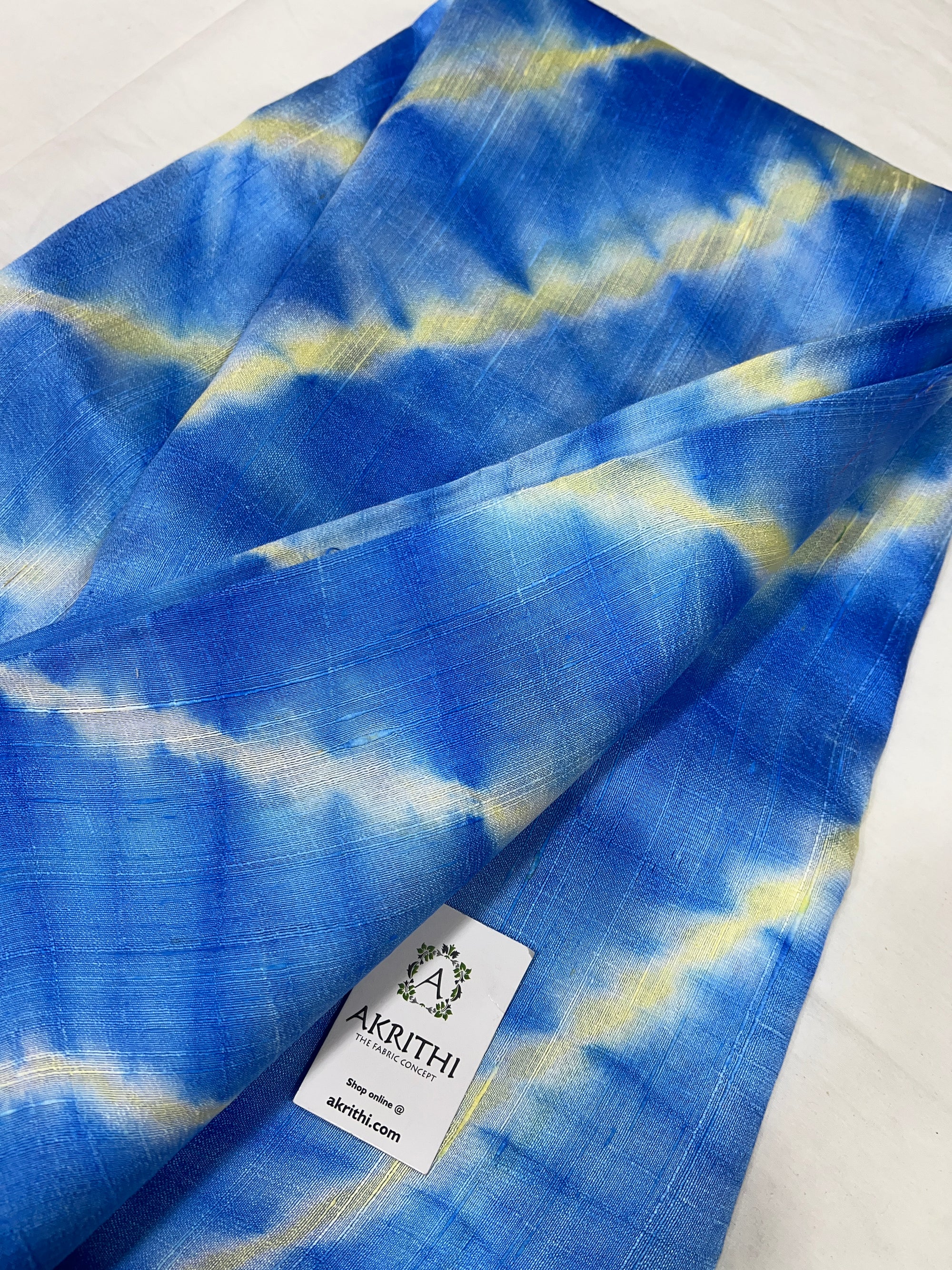 Tie and dye leheriya pure raw silk saree