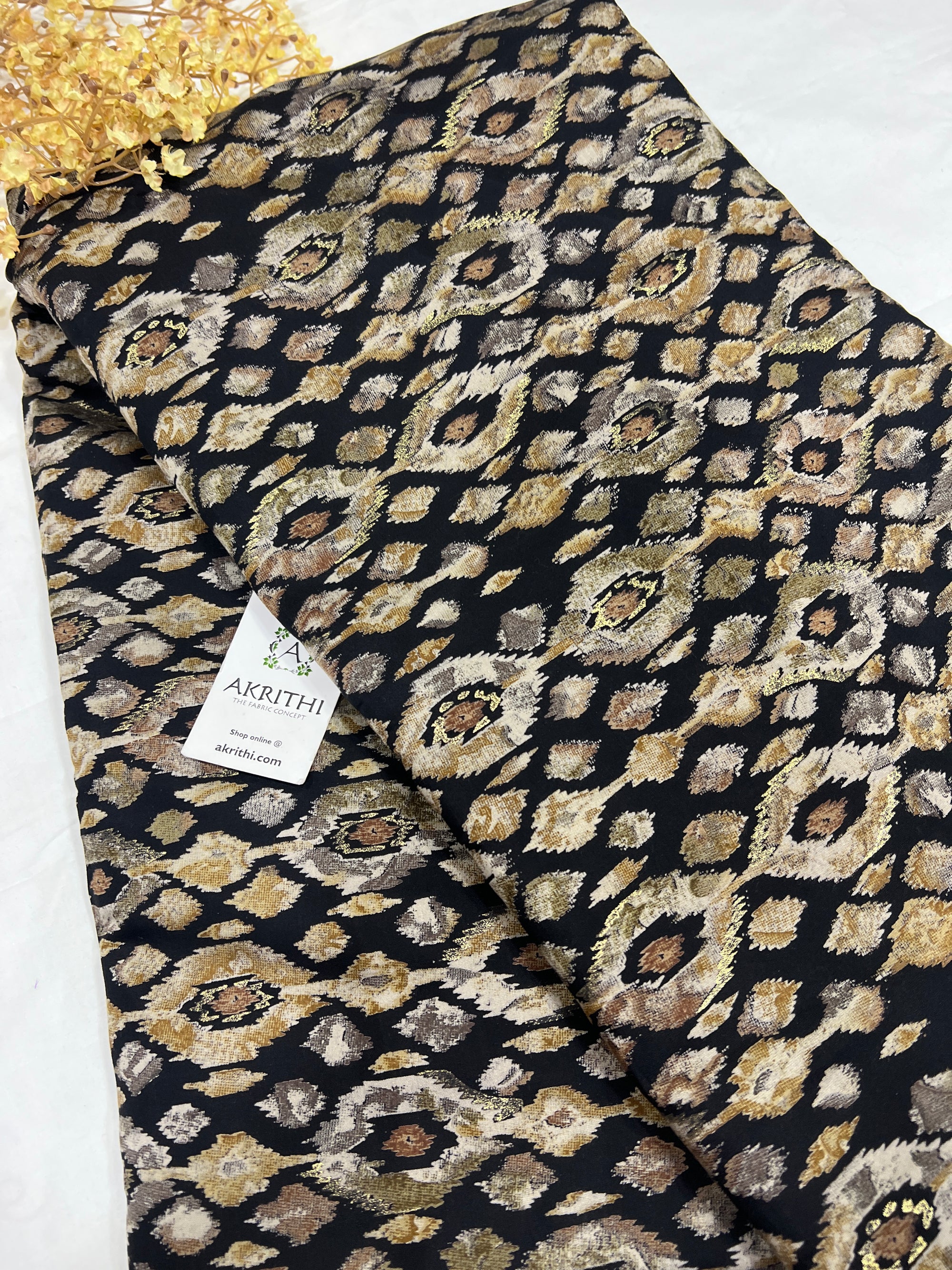 Printed viscose silk fabric 95 CM CUT