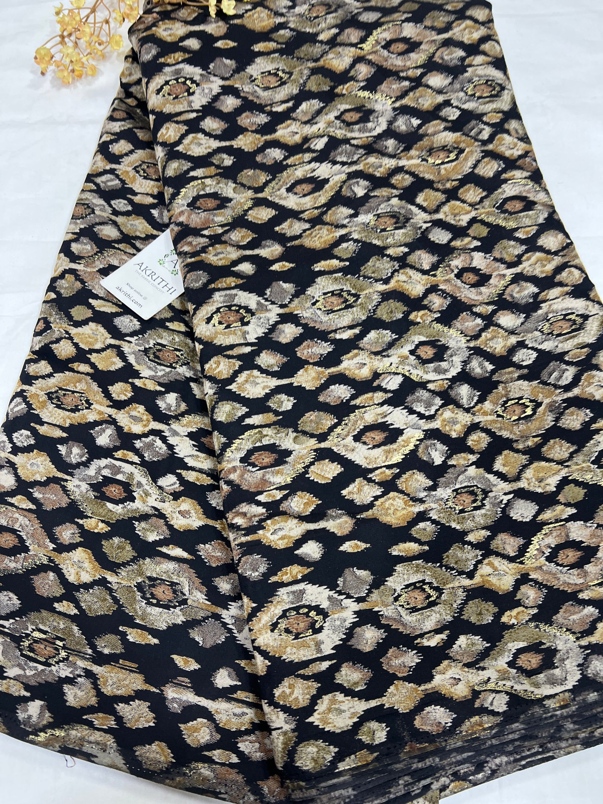 Printed viscose silk fabric 95 CM CUT