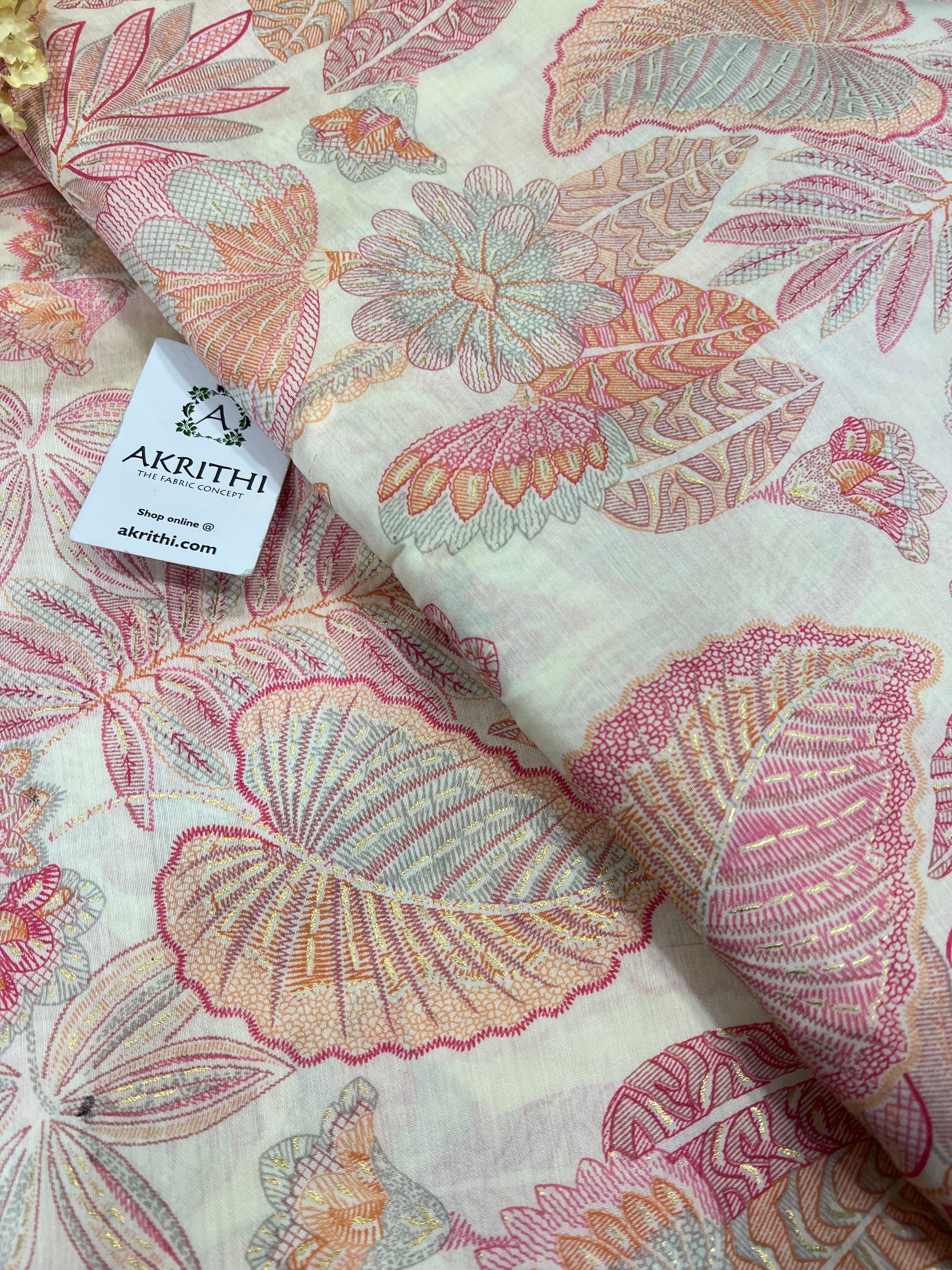 Printed viscose silk fabric
