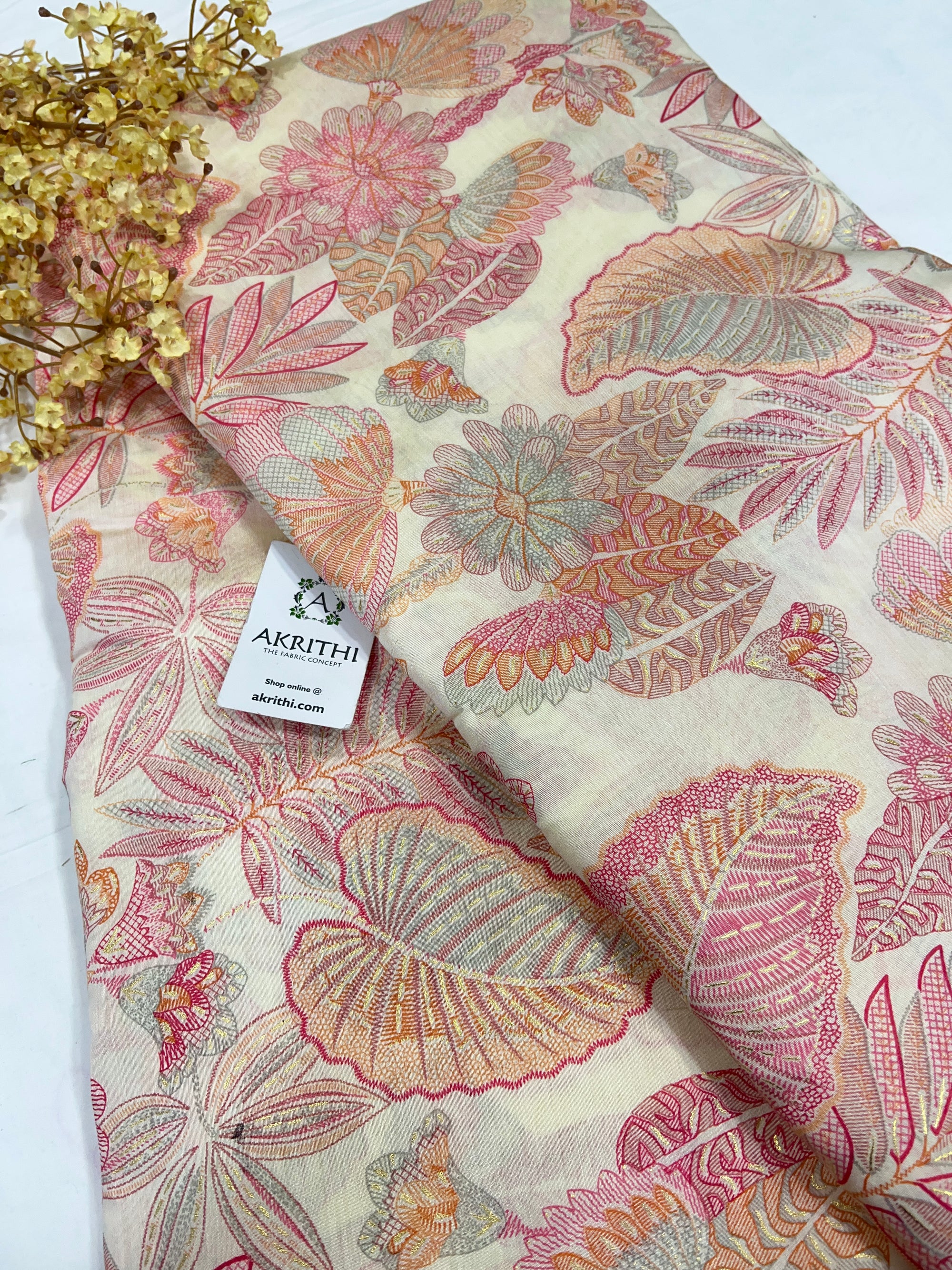 Printed viscose silk fabric