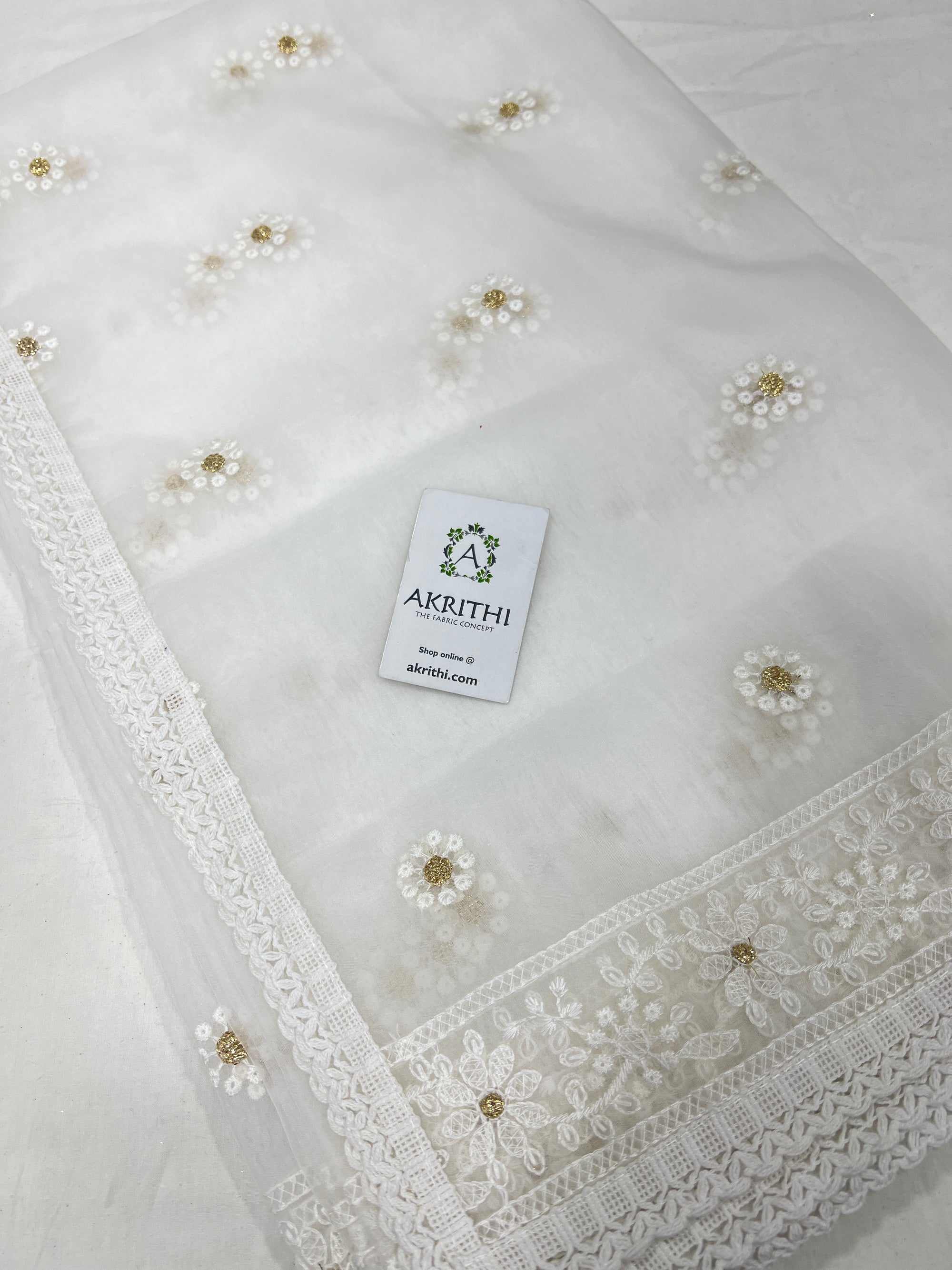Embroidered organza dupatta