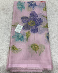 Embroidered soft viscose organza fabric
