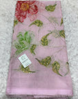 Embroidered soft viscose organza fabric
