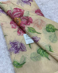 Embroidered soft viscose organza fabric