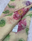Embroidered soft viscose organza fabric