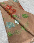 Embroidered soft viscose organza fabric