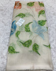 Embroidered soft viscose organza fabric