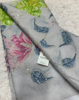 Embroidered soft viscose organza fabric
