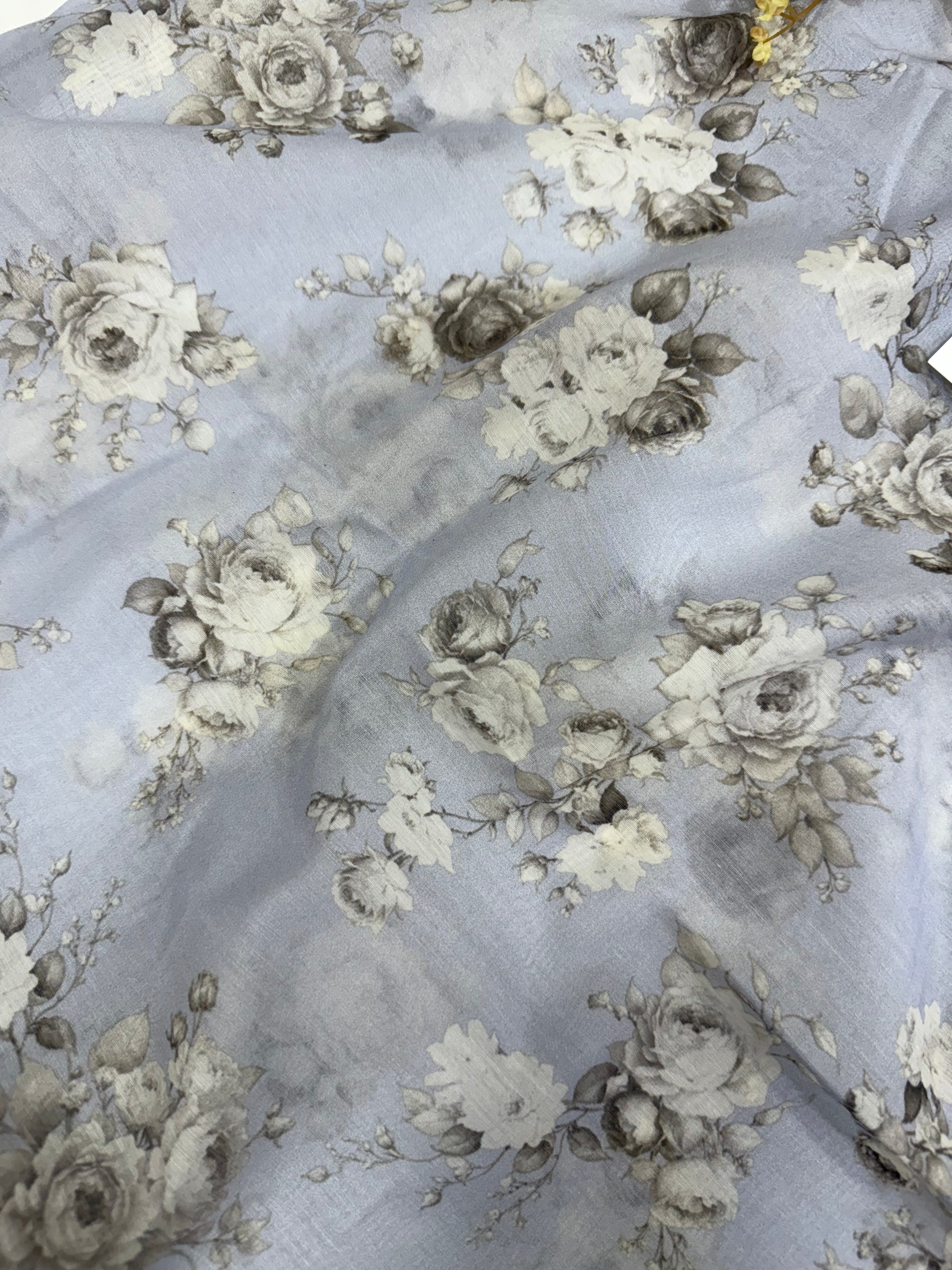 Floral Printed Pure chanderi fabric
