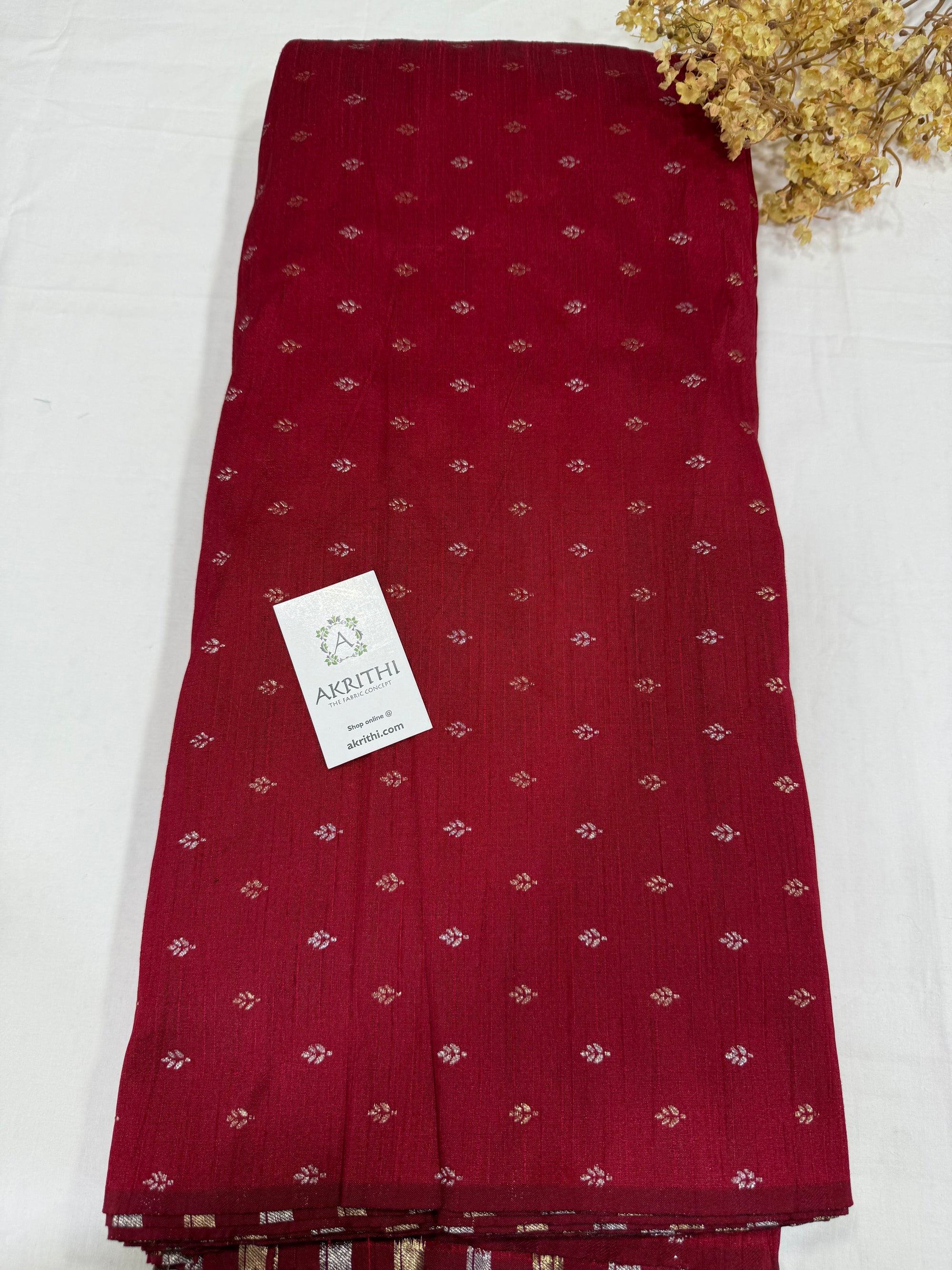 Semi Banarasi raw silk fabric