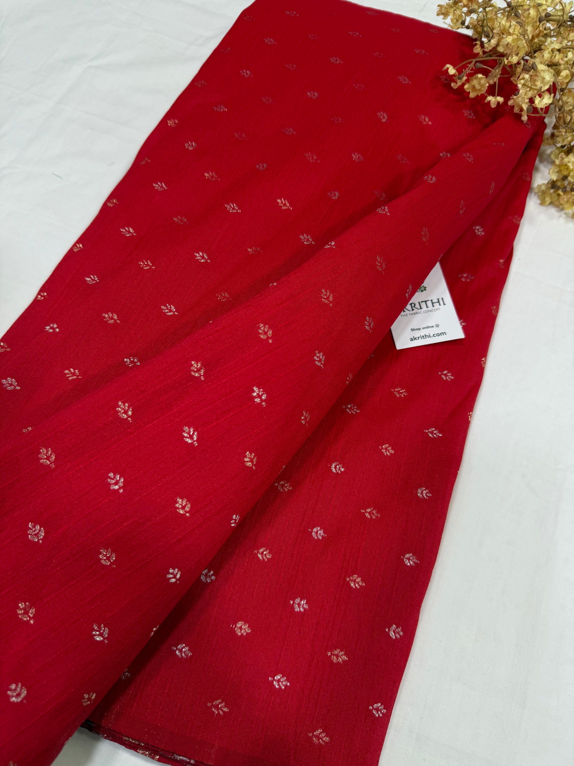 Semi Banarasi raw silk fabric