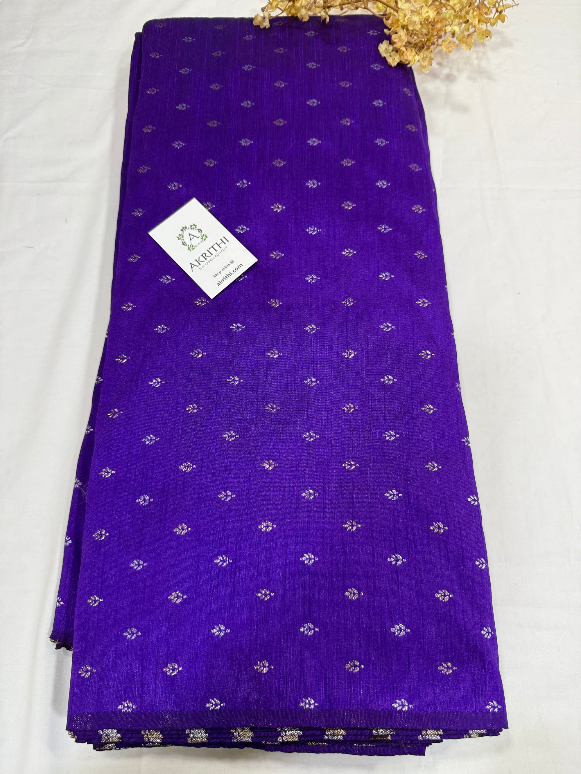 Semi Banarasi raw silk fabric 45 CM CUT
