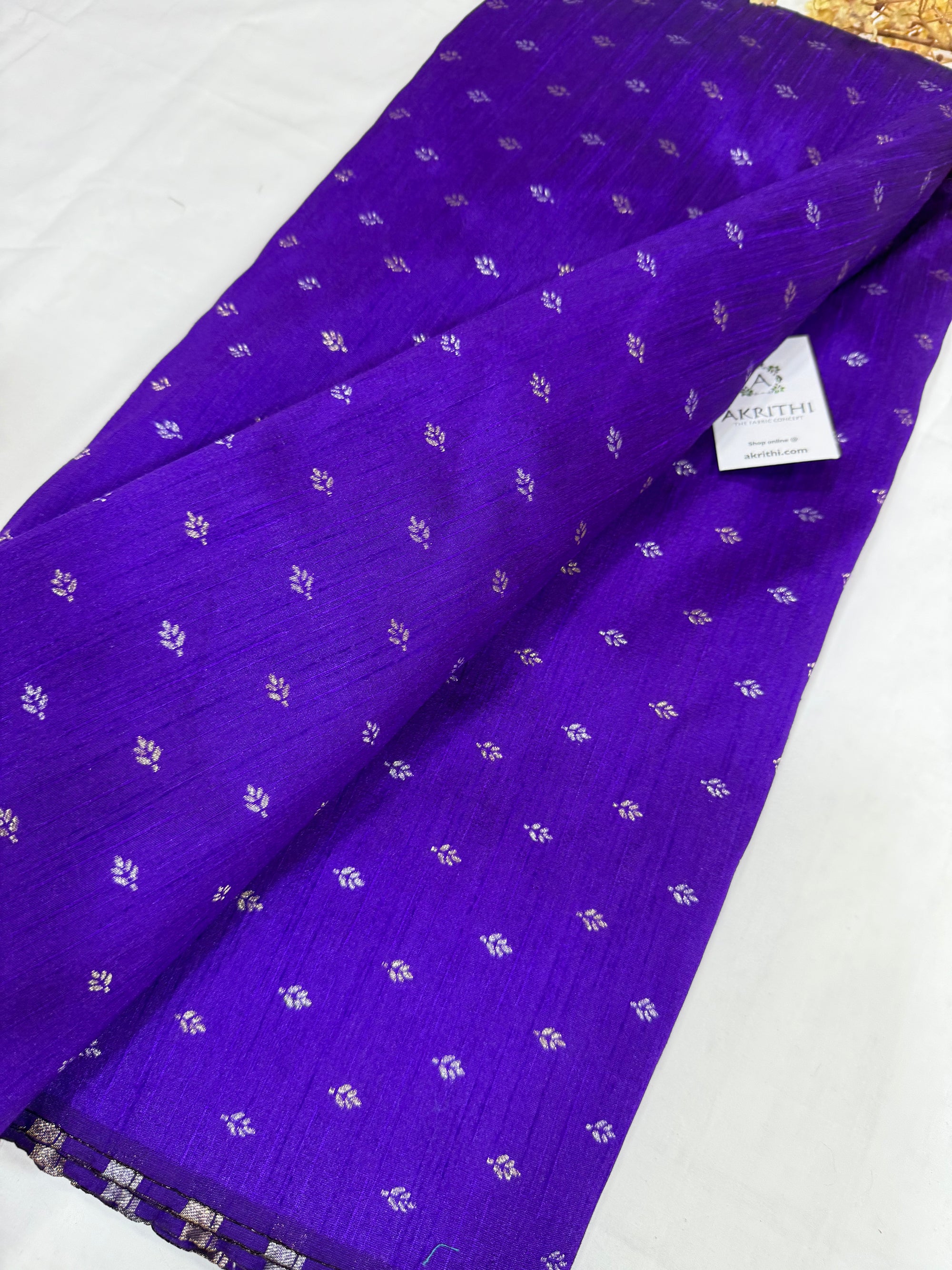 Semi Banarasi raw silk fabric 45 CM CUT