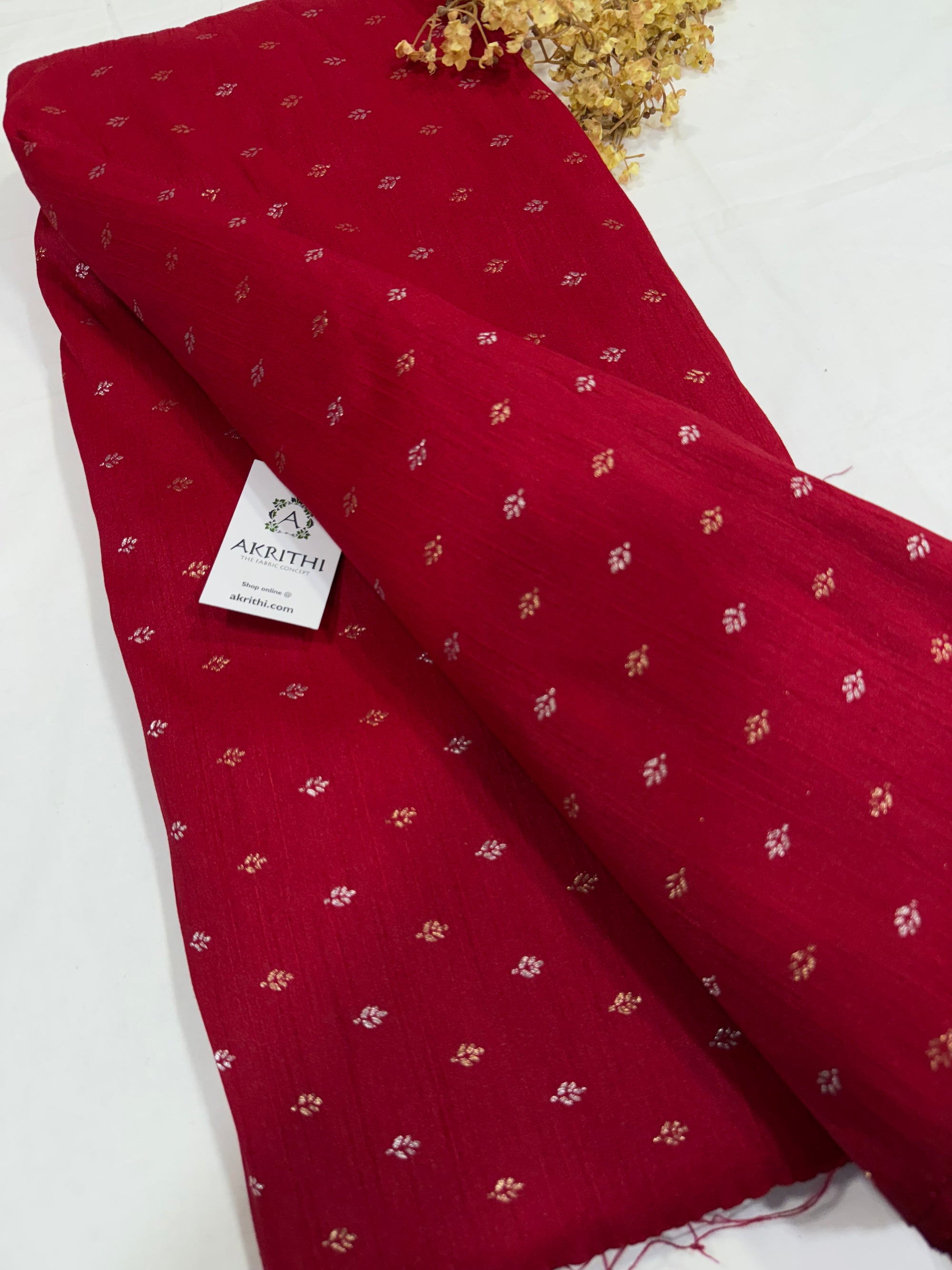 Semi Banarasi raw silk fabric