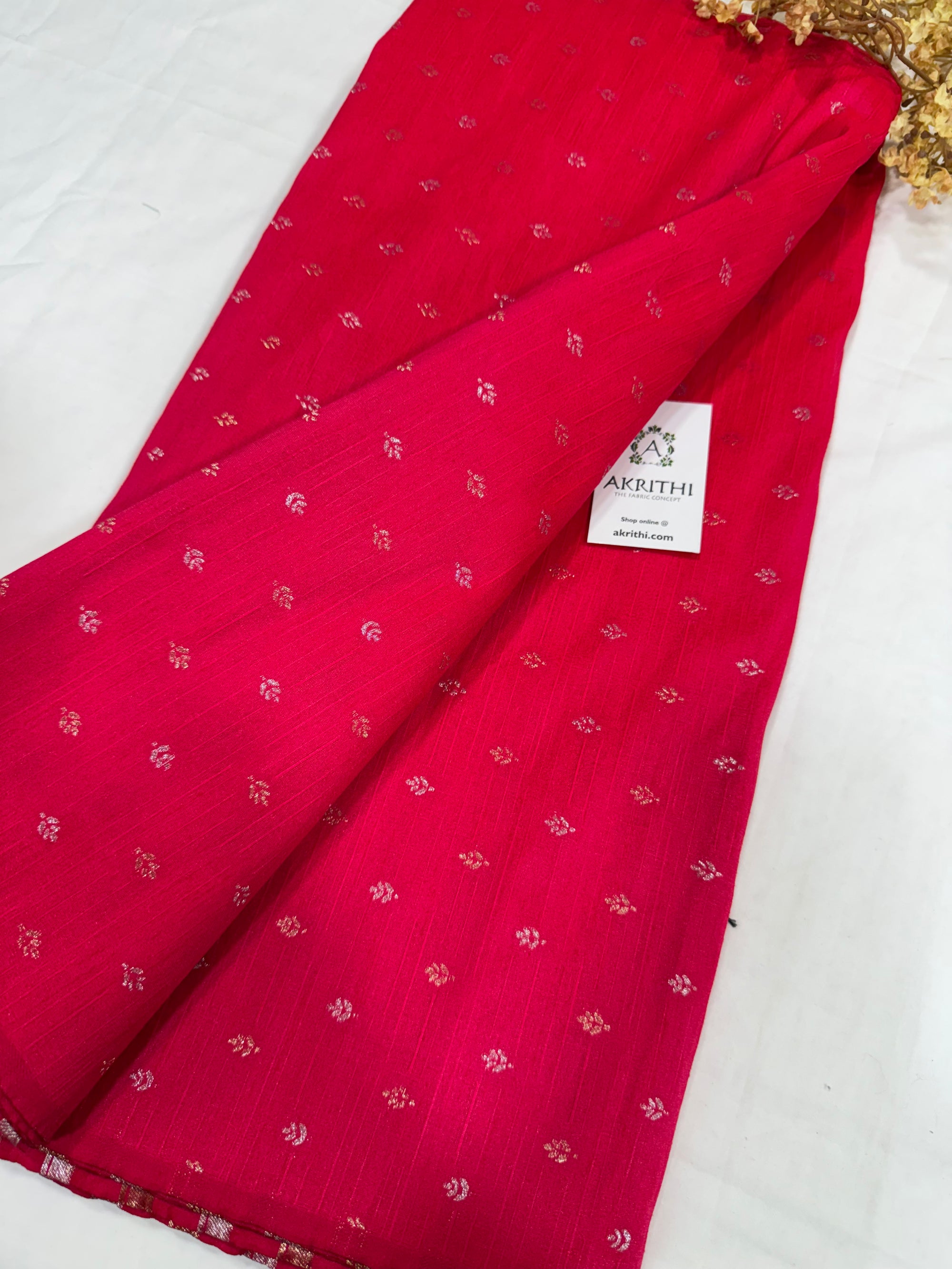 Semi Banarasi raw silk fabric