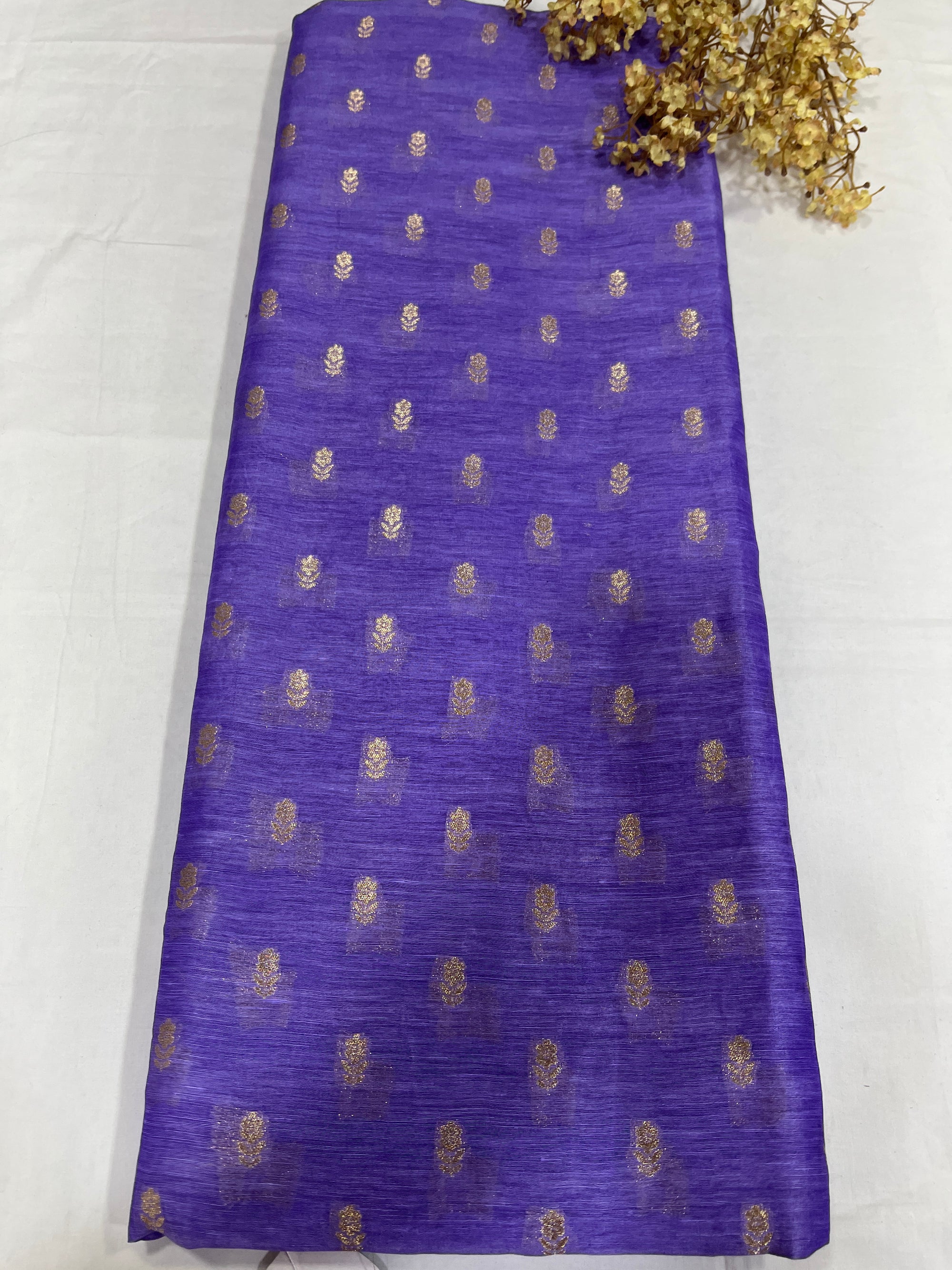 Pure linen silk Banarasi brocade fabric