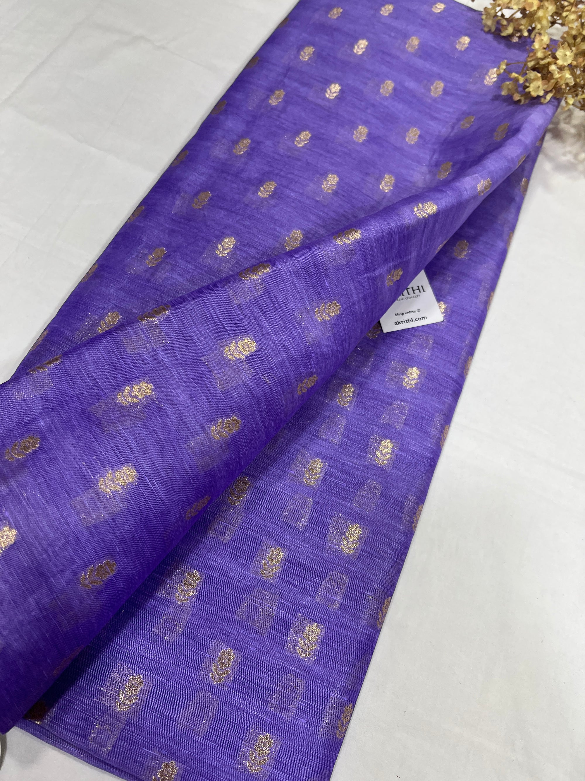 Pure linen silk Banarasi brocade fabric