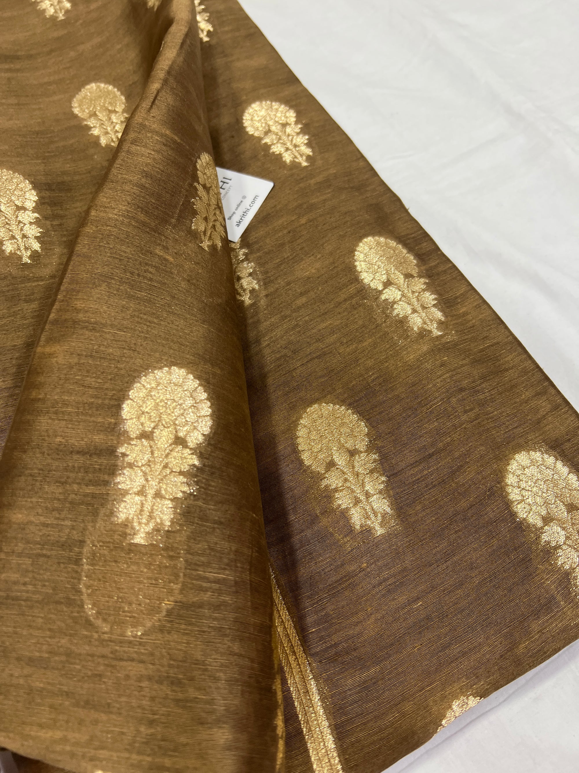 Pure linen silk Banarasi brocade fabric