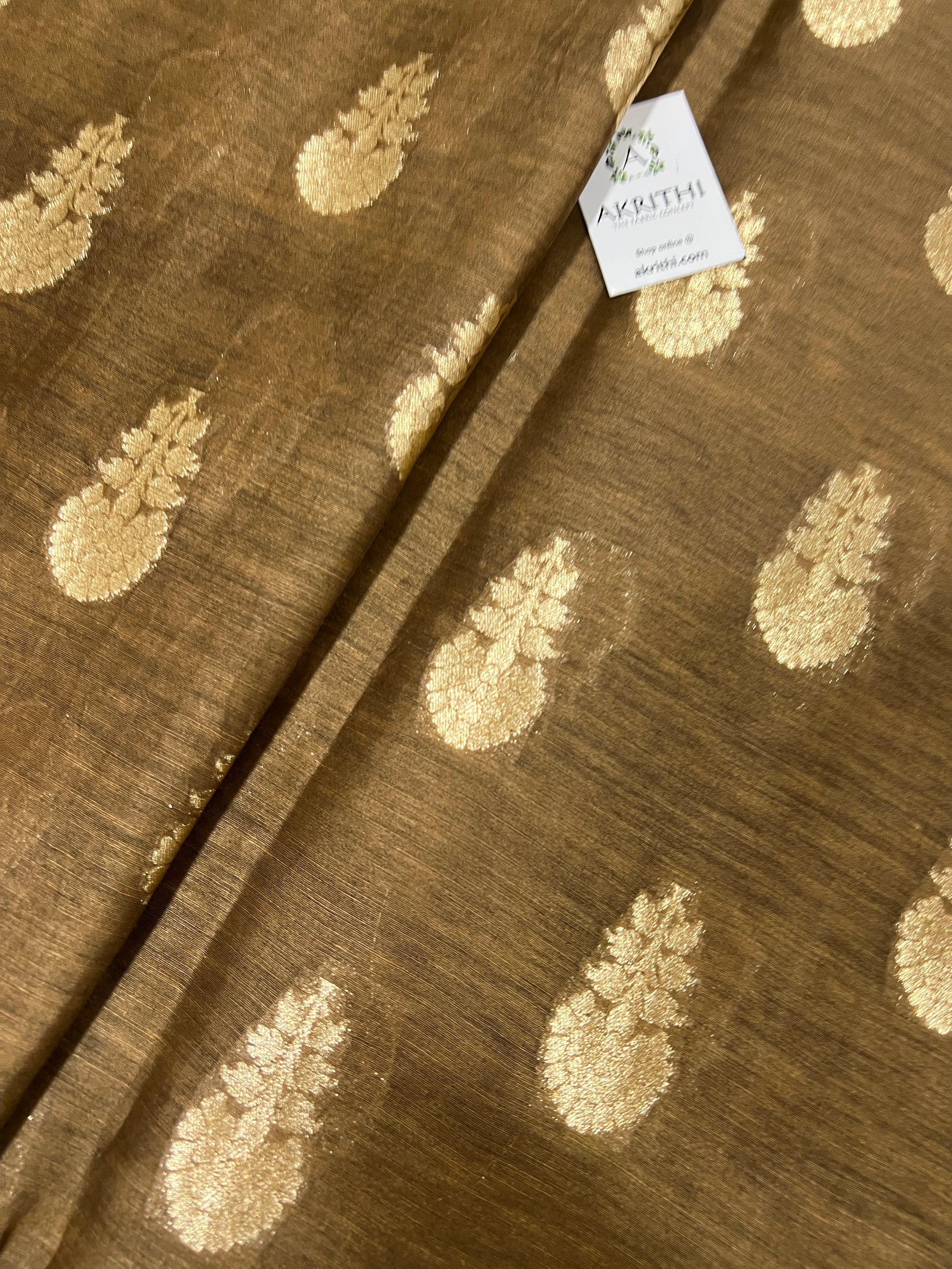Pure linen silk Banarasi brocade fabric