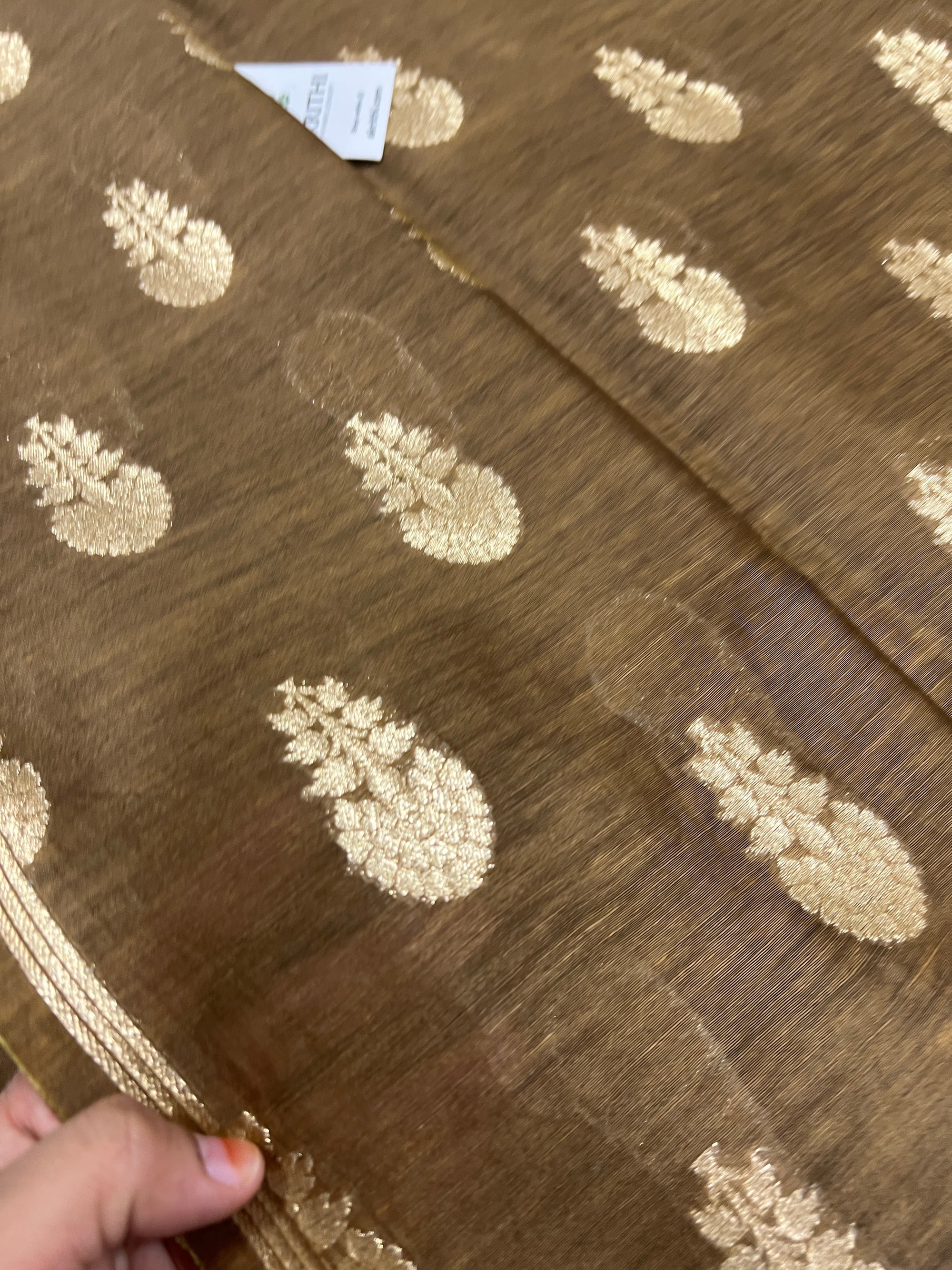 Pure linen silk Banarasi brocade fabric
