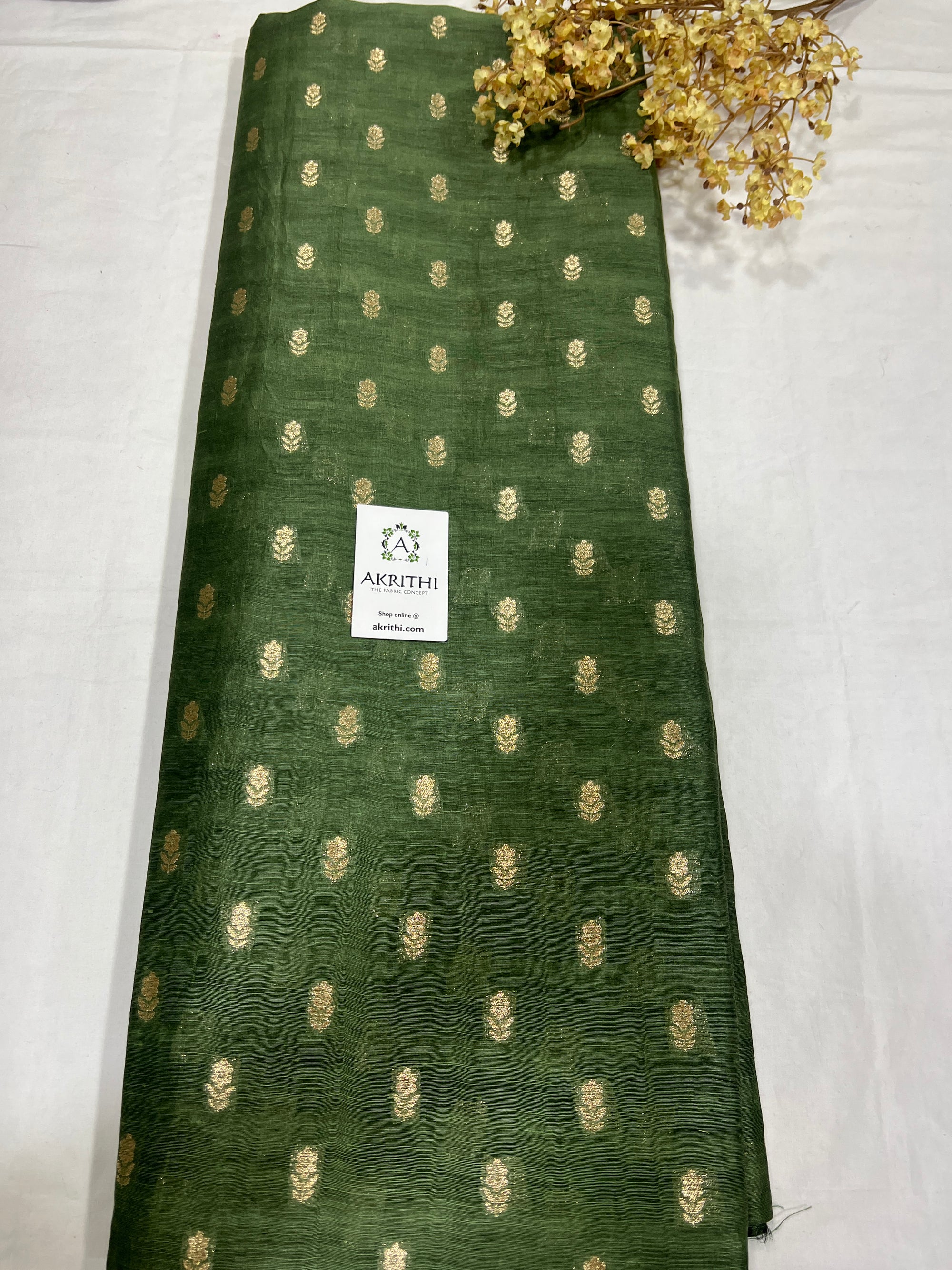Pure linen silk Banarasi brocade fabric