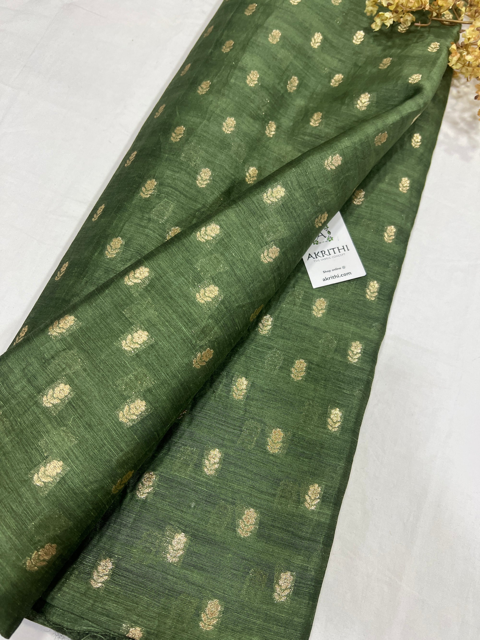 Pure linen silk Banarasi brocade fabric