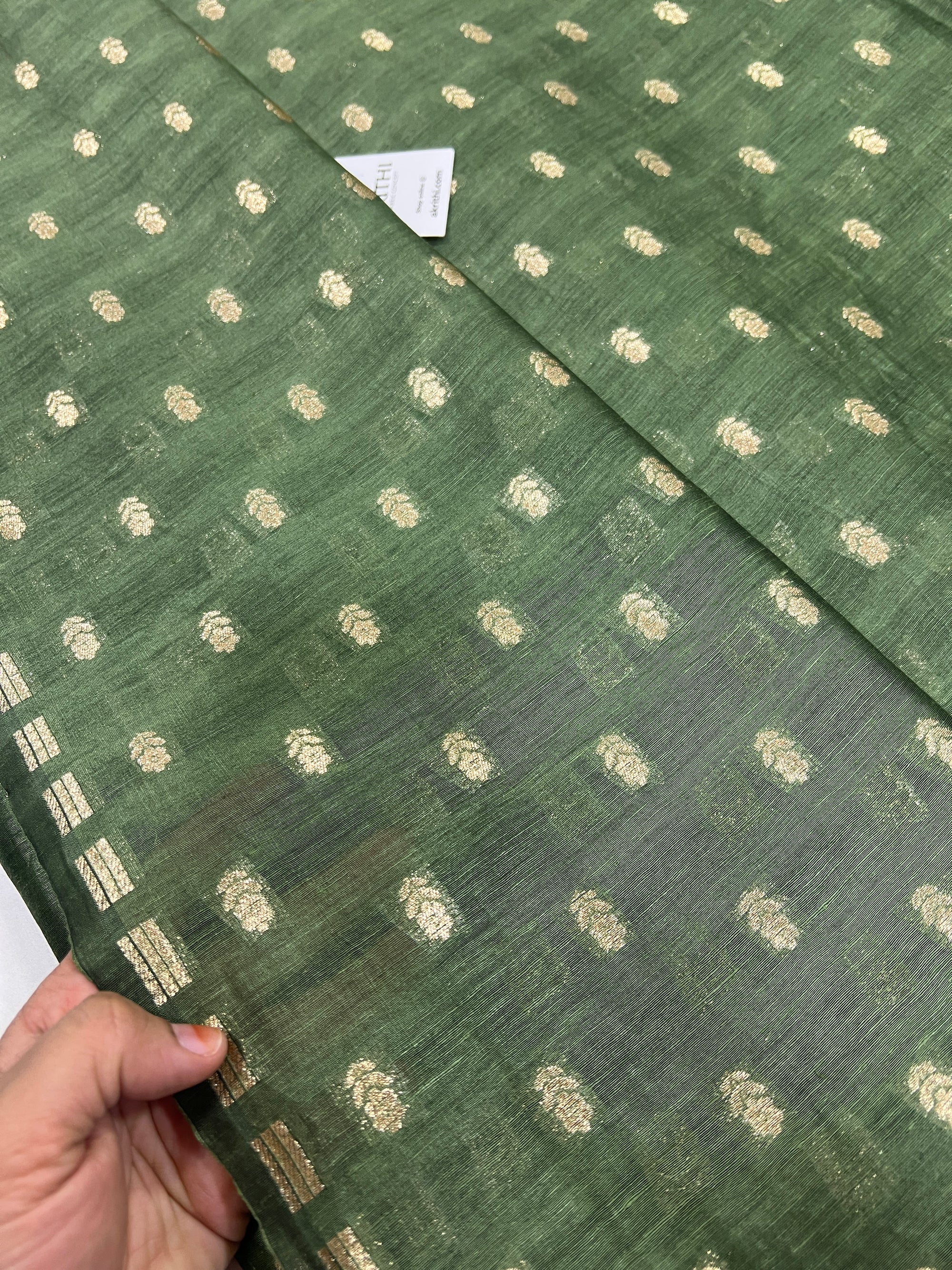 Pure linen silk Banarasi brocade fabric
