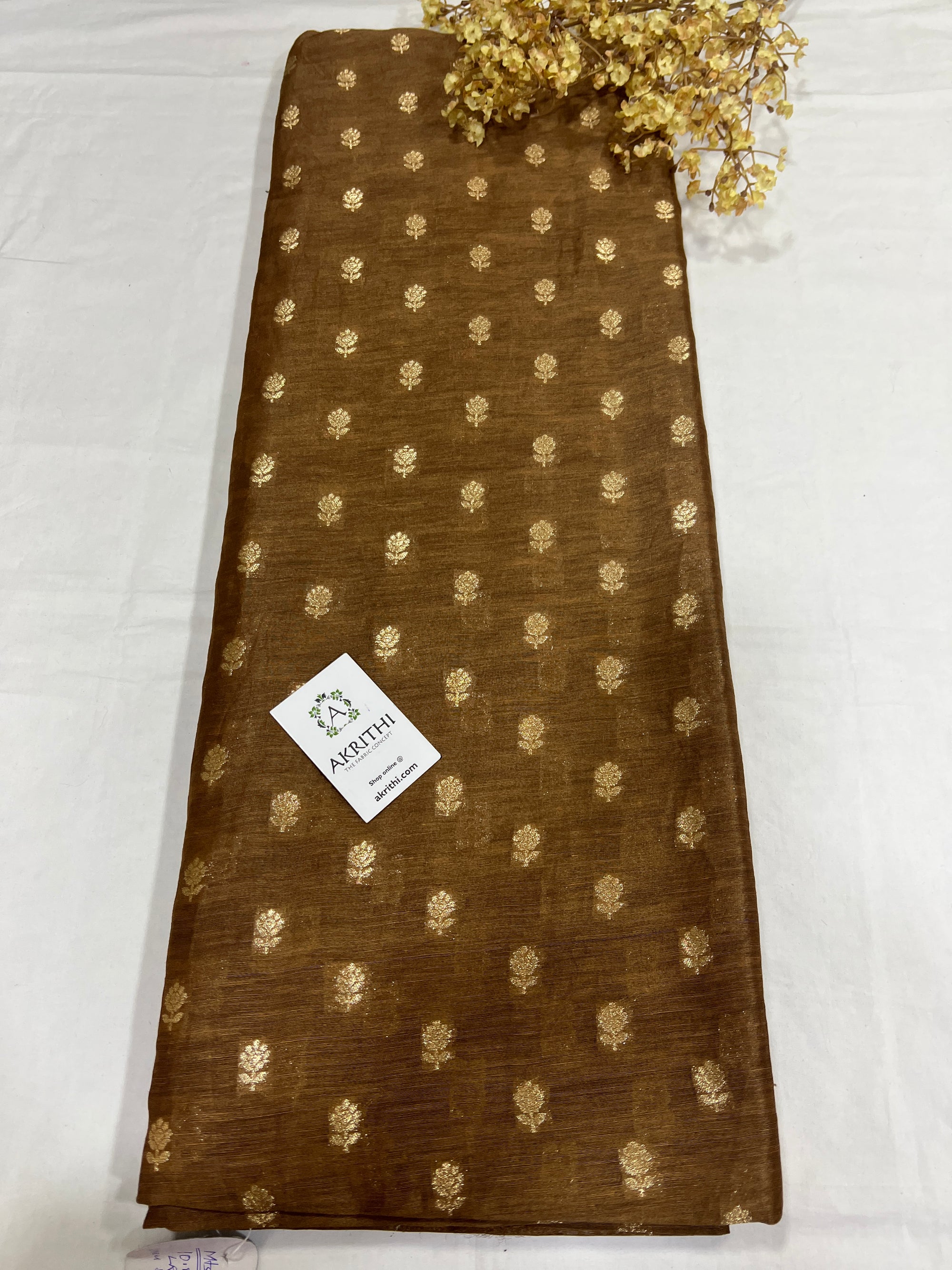 Pure linen silk Banarasi brocade fabric