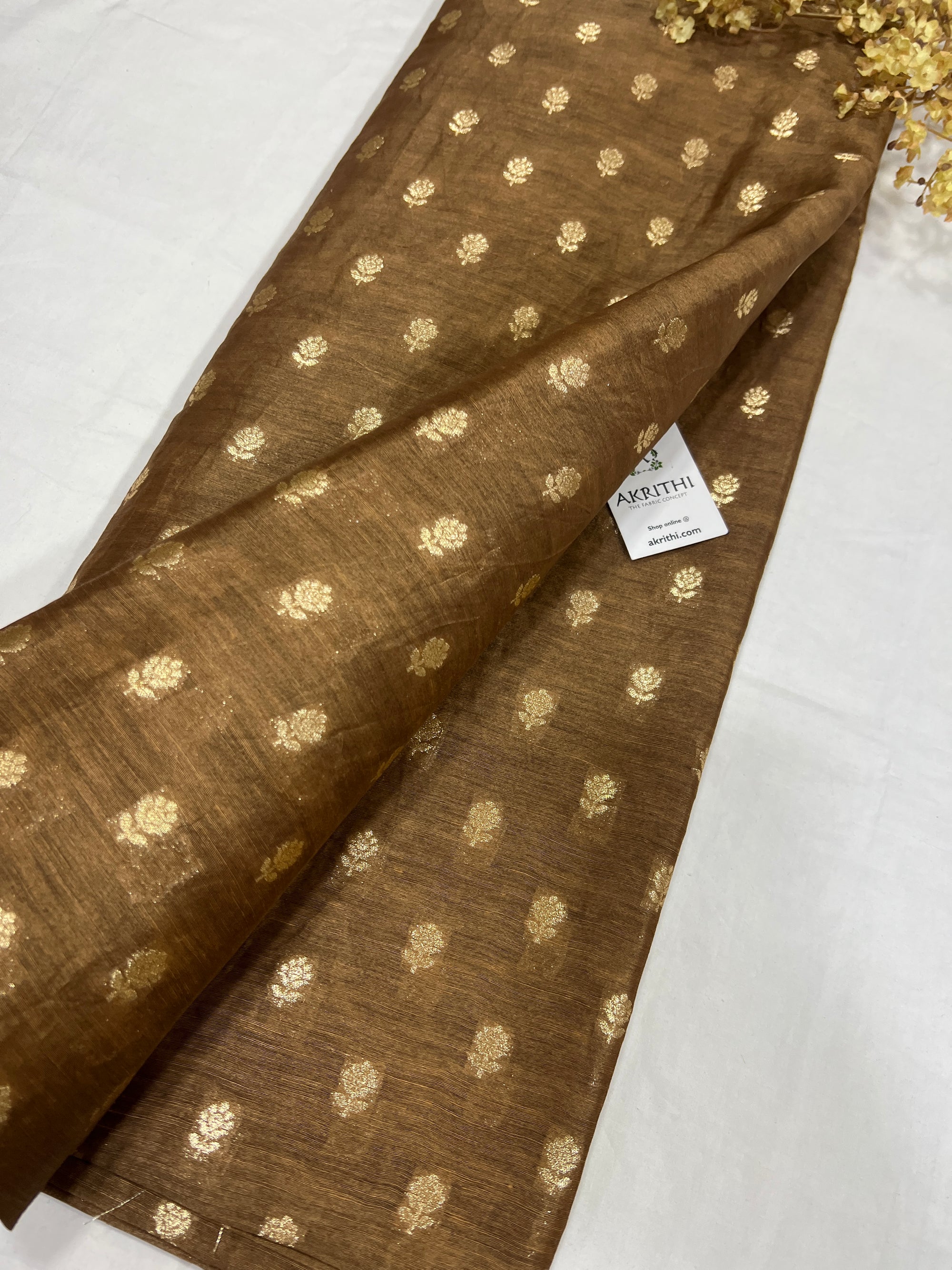 Pure linen silk Banarasi brocade fabric
