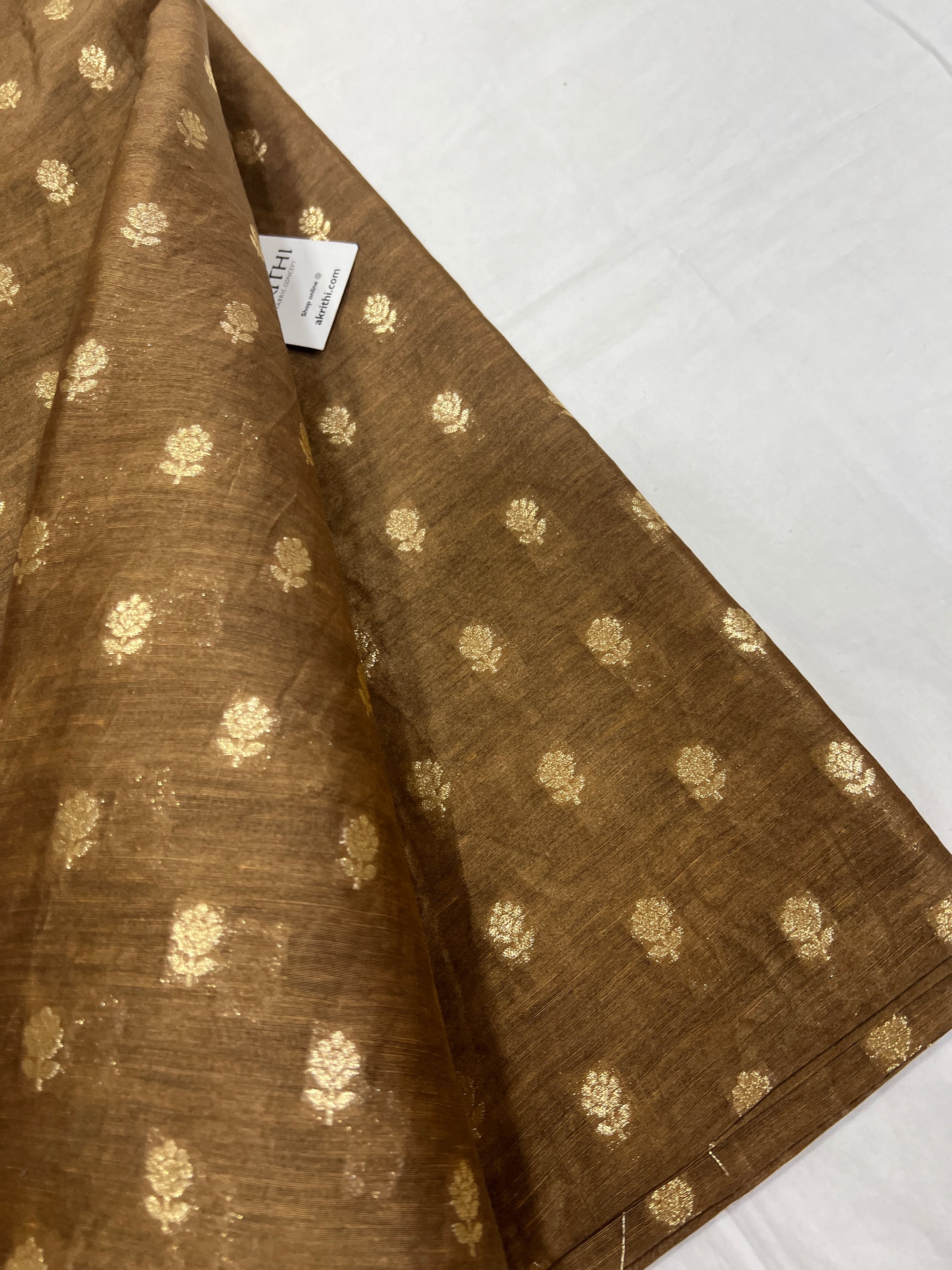 Pure linen silk Banarasi brocade fabric