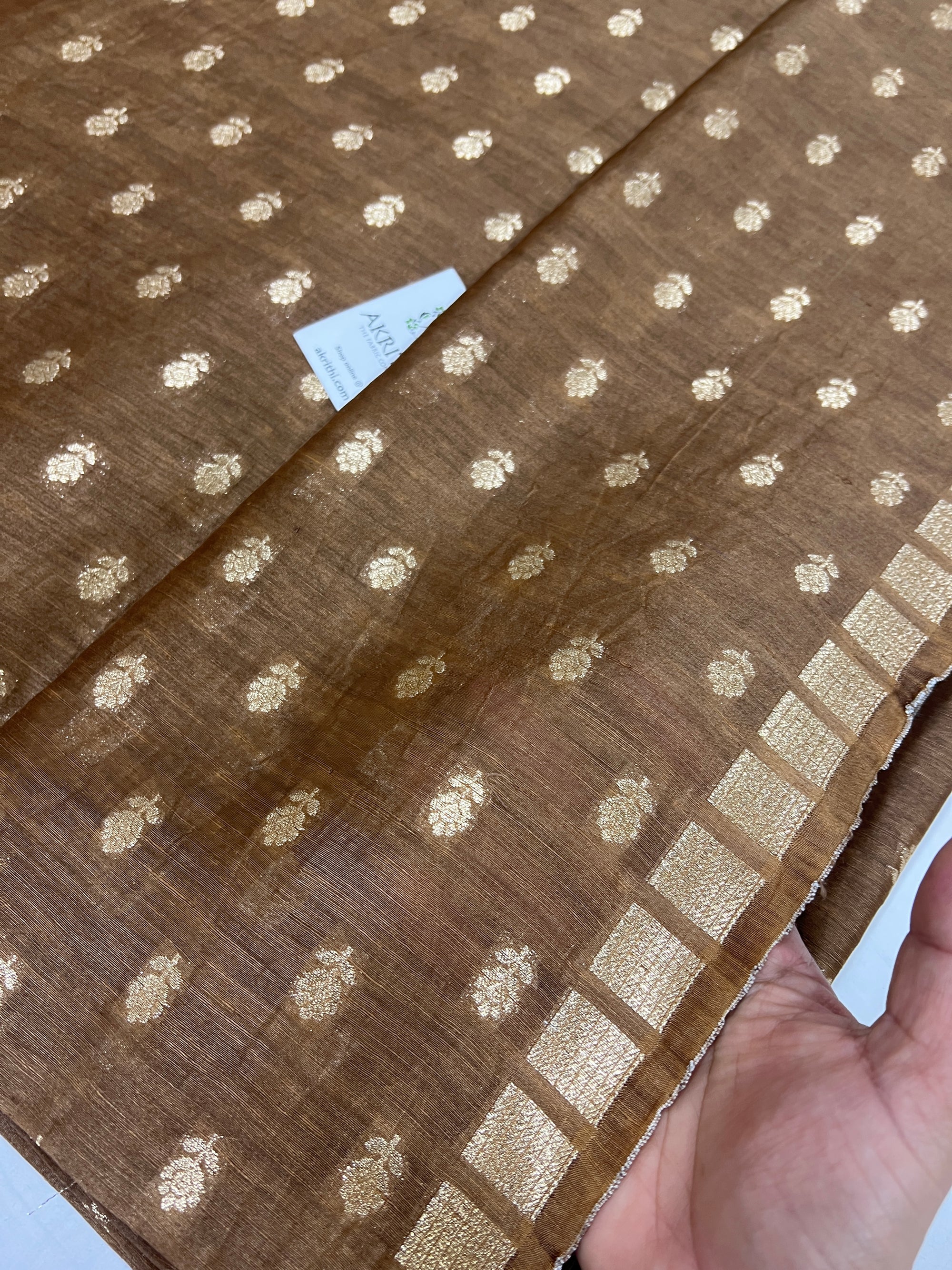Pure linen silk Banarasi brocade fabric