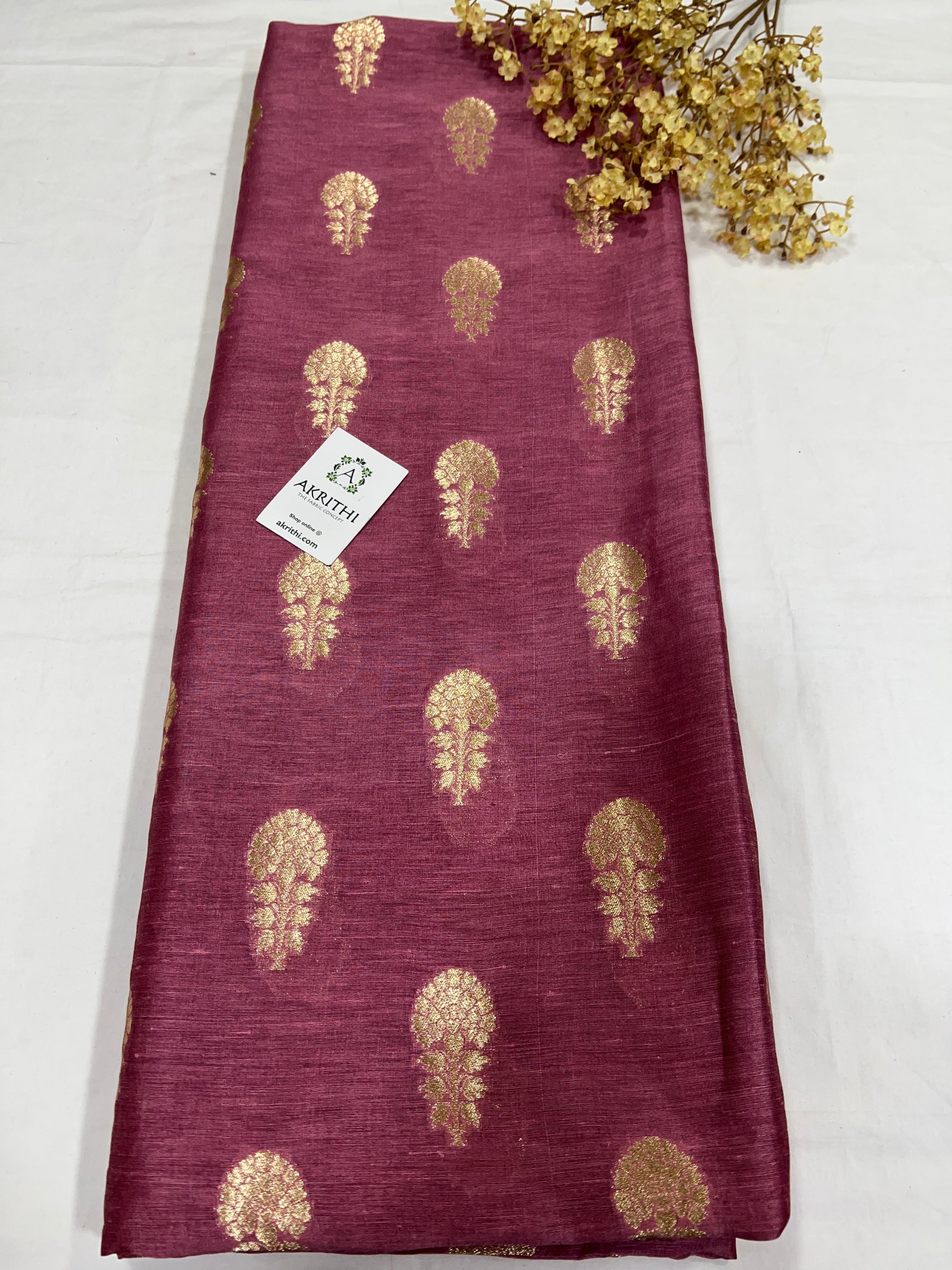Pure linen silk Banarasi brocade fabric