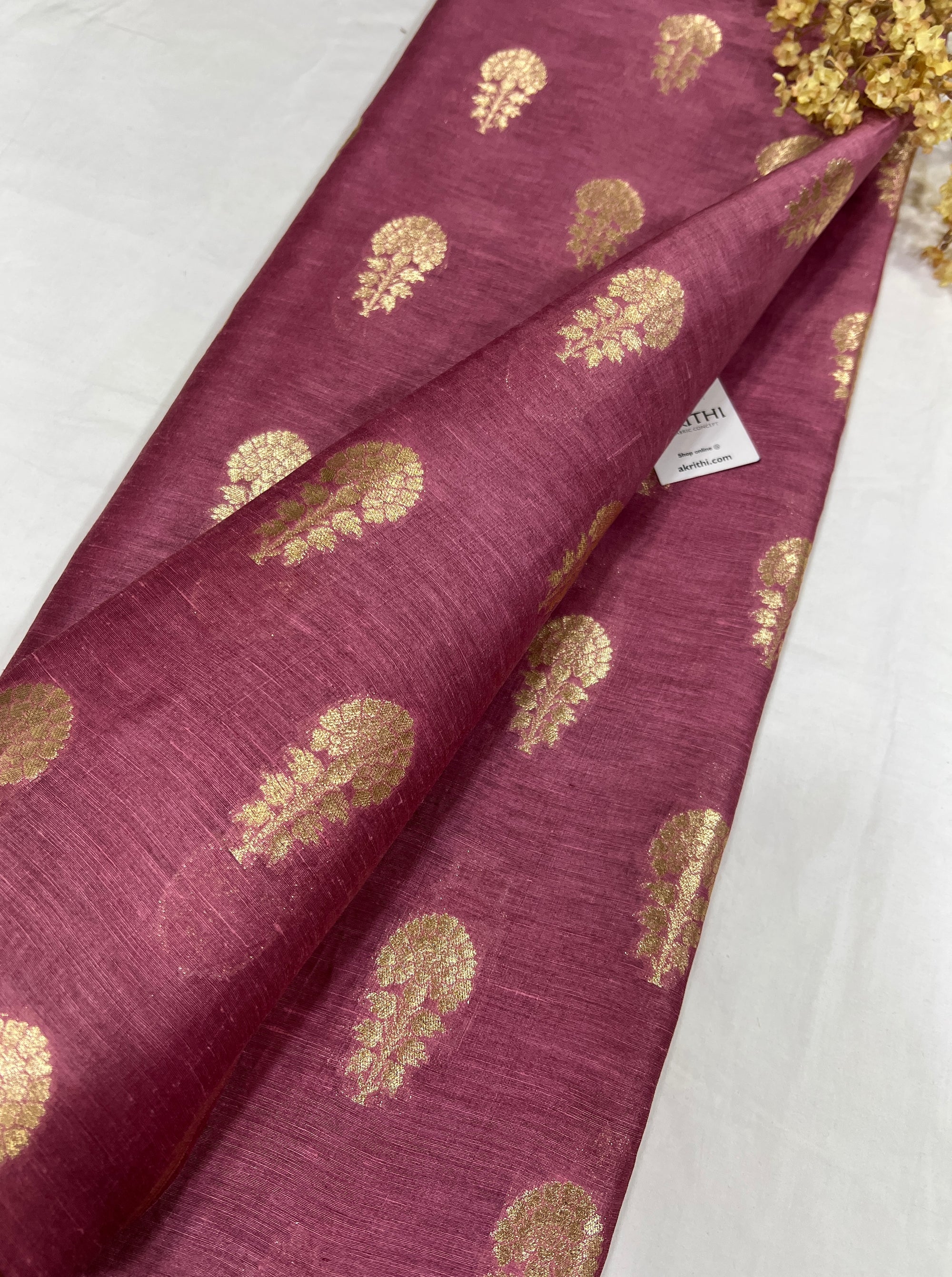 Pure linen silk Banarasi brocade fabric