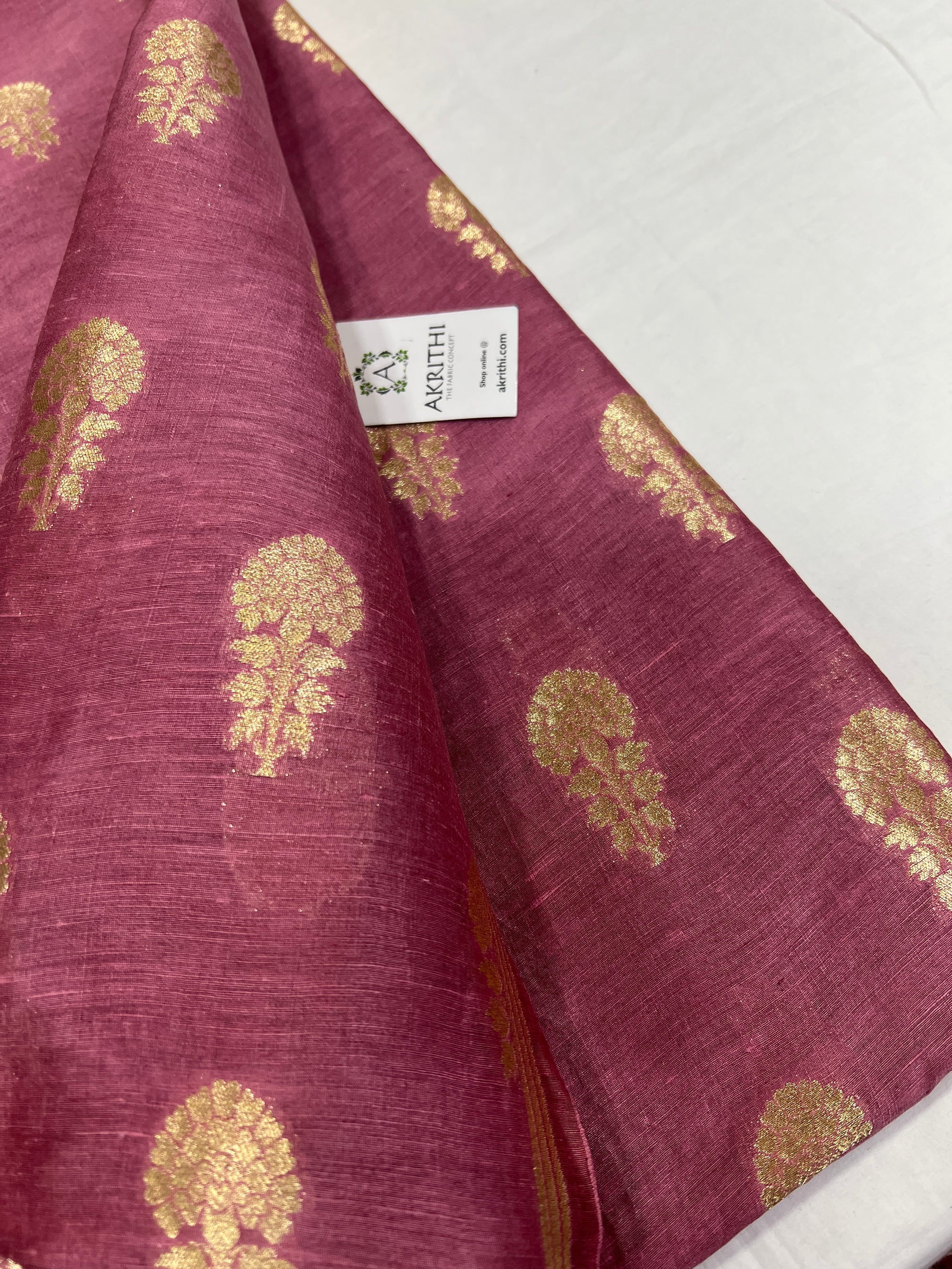 Pure linen silk Banarasi brocade fabric