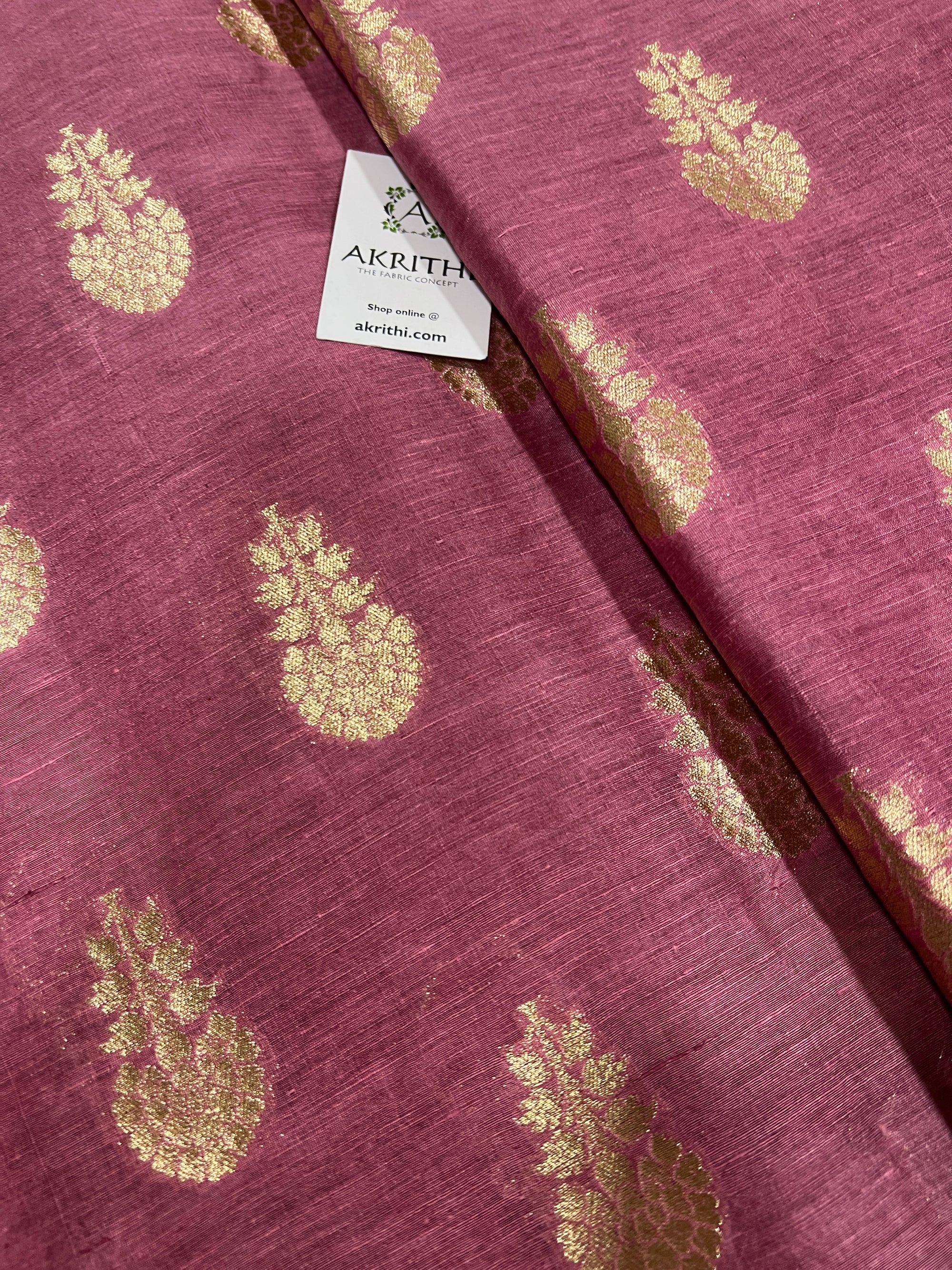 Pure linen silk Banarasi brocade fabric