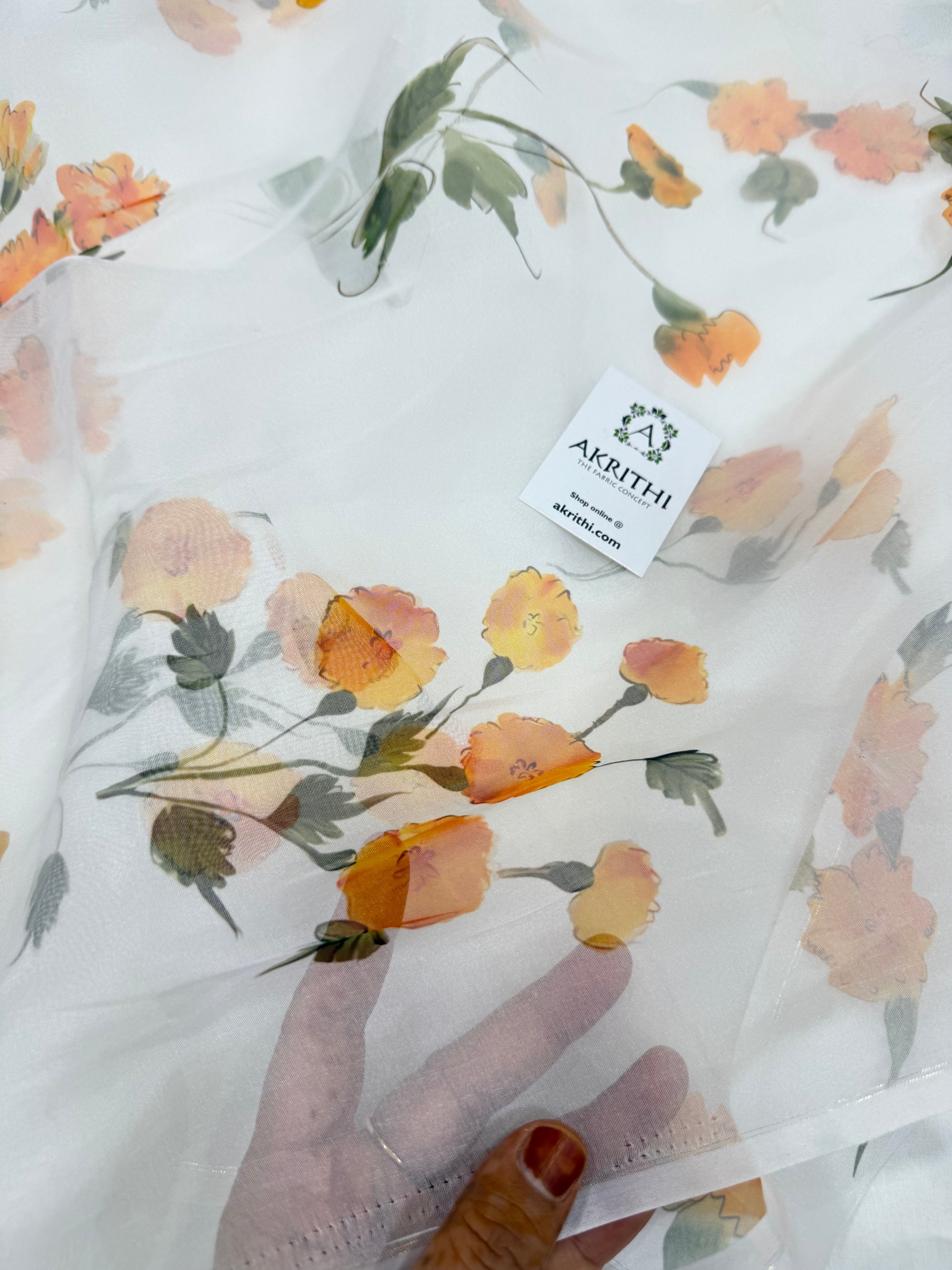 Digital floral Printed organza fabric