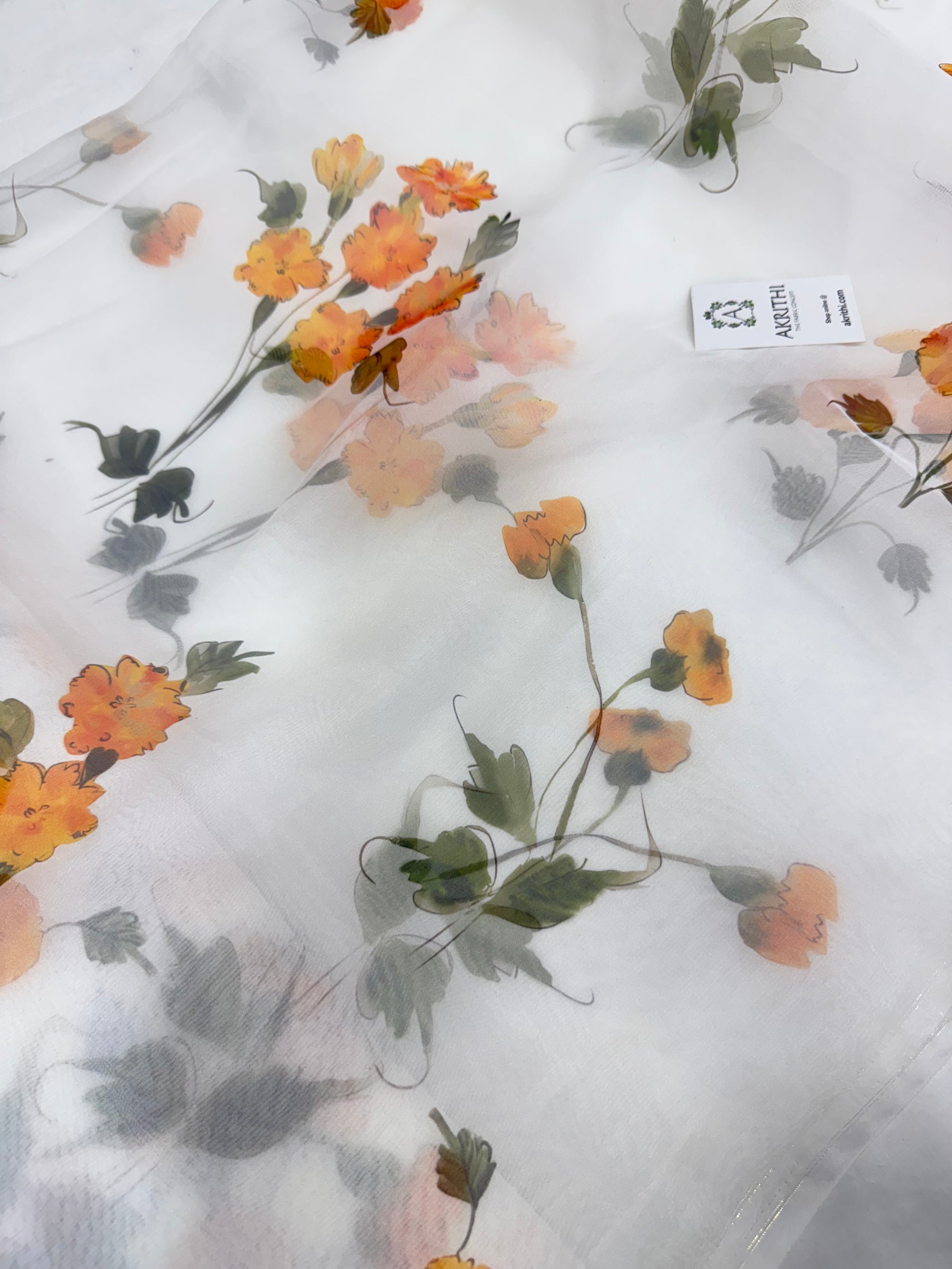 Digital floral Printed organza fabric