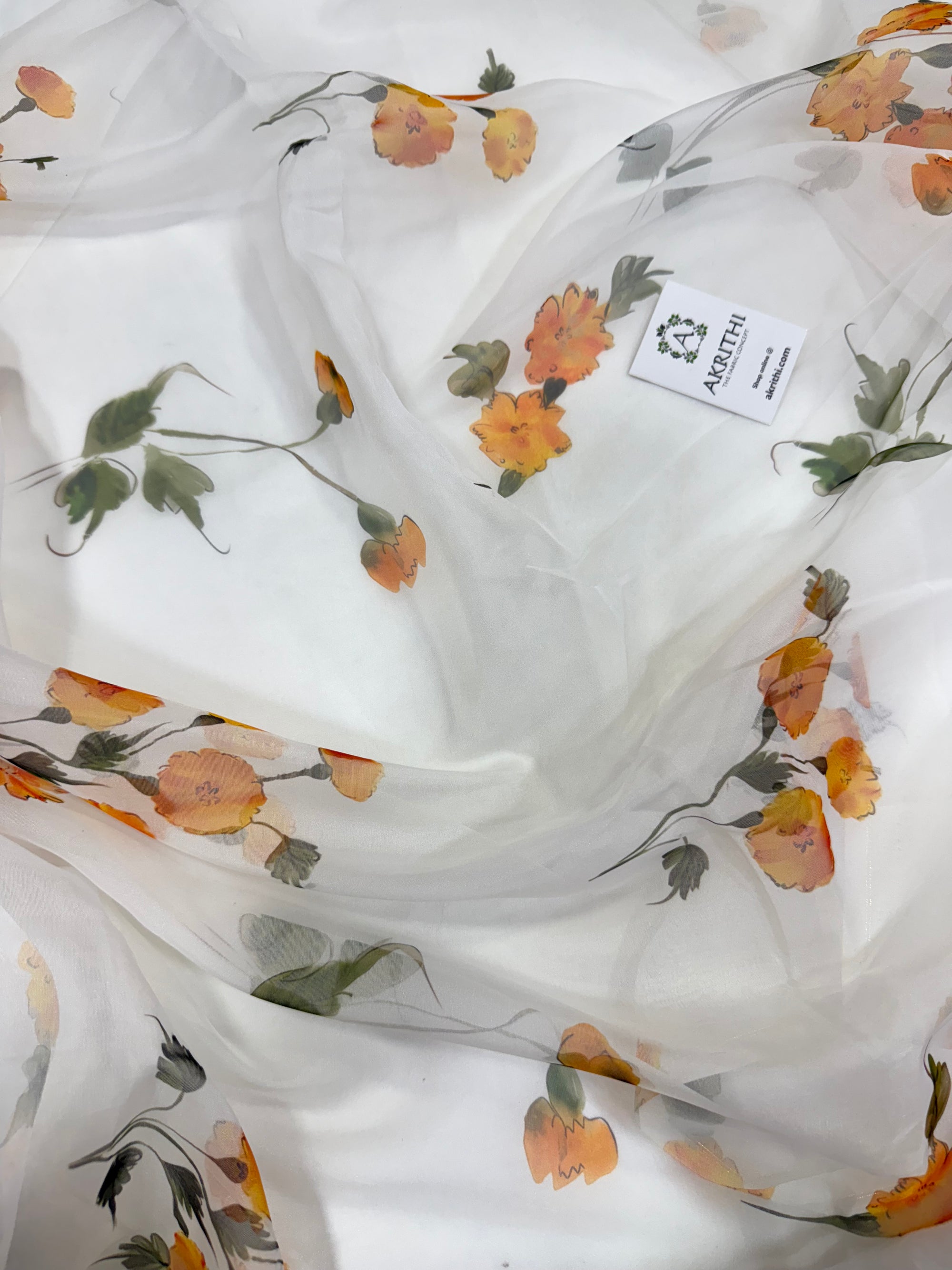 Digital floral Printed organza fabric