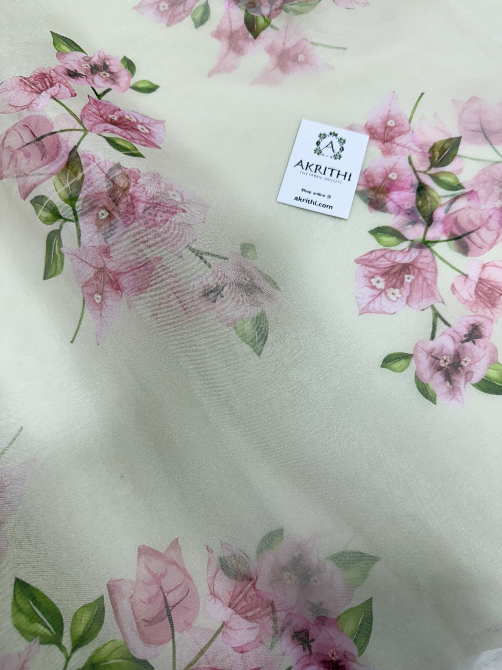 Digital floral Printed organza fabric