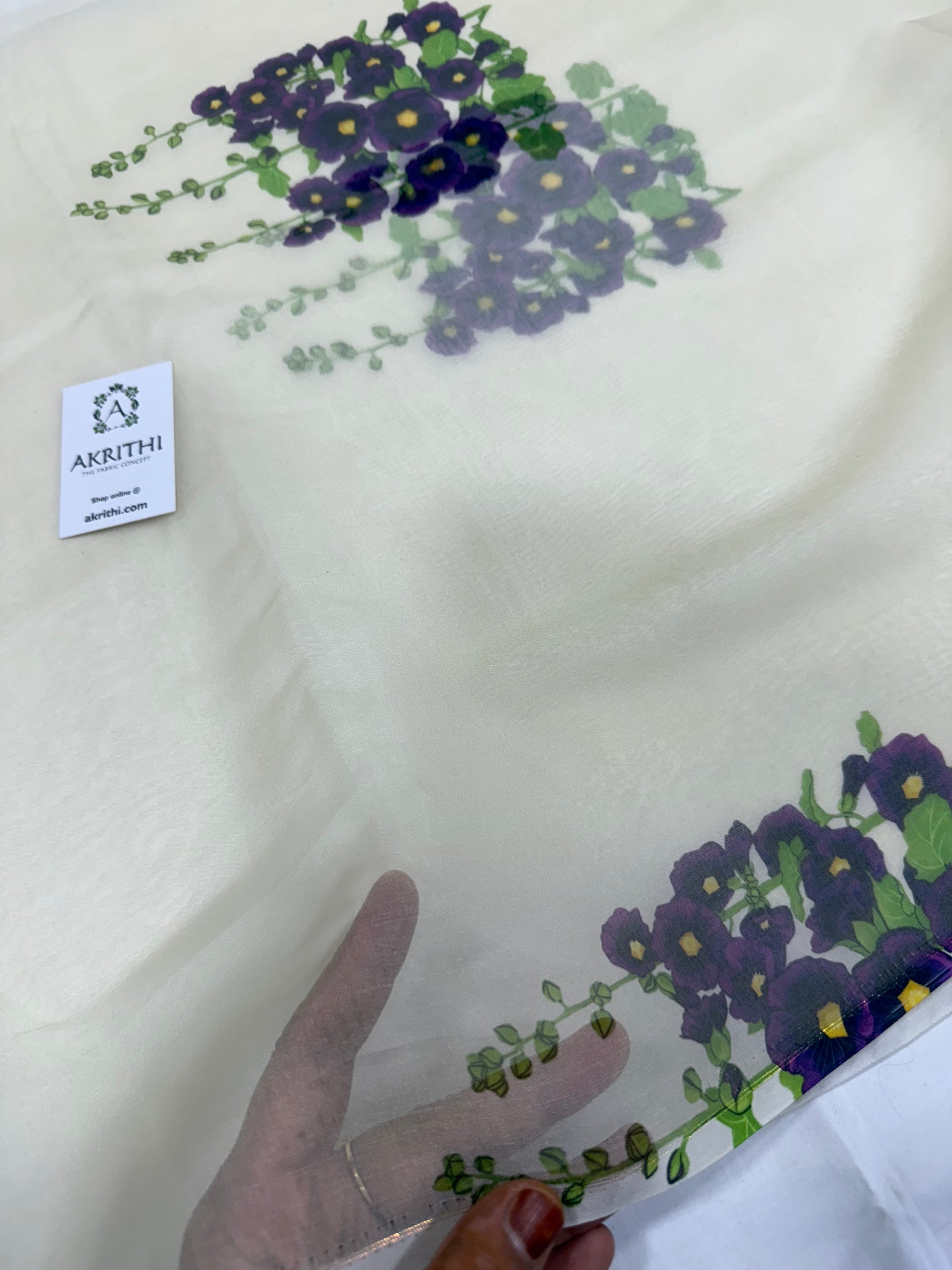 Digital floral Printed organza fabric
